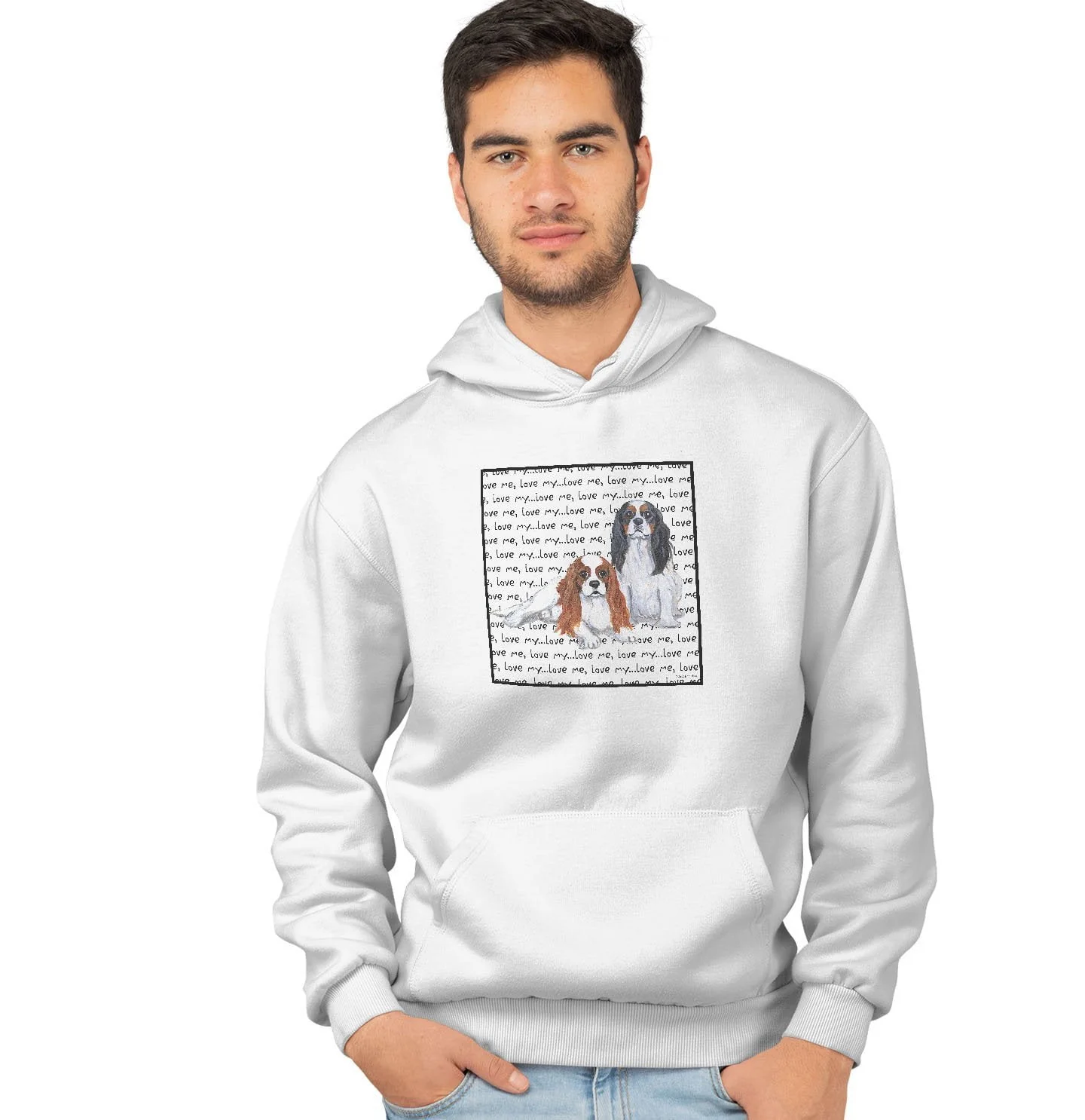 Cavalier King Charles Spaniel Love Text - Adult Unisex Hoodie Sweatshirt - Image 4