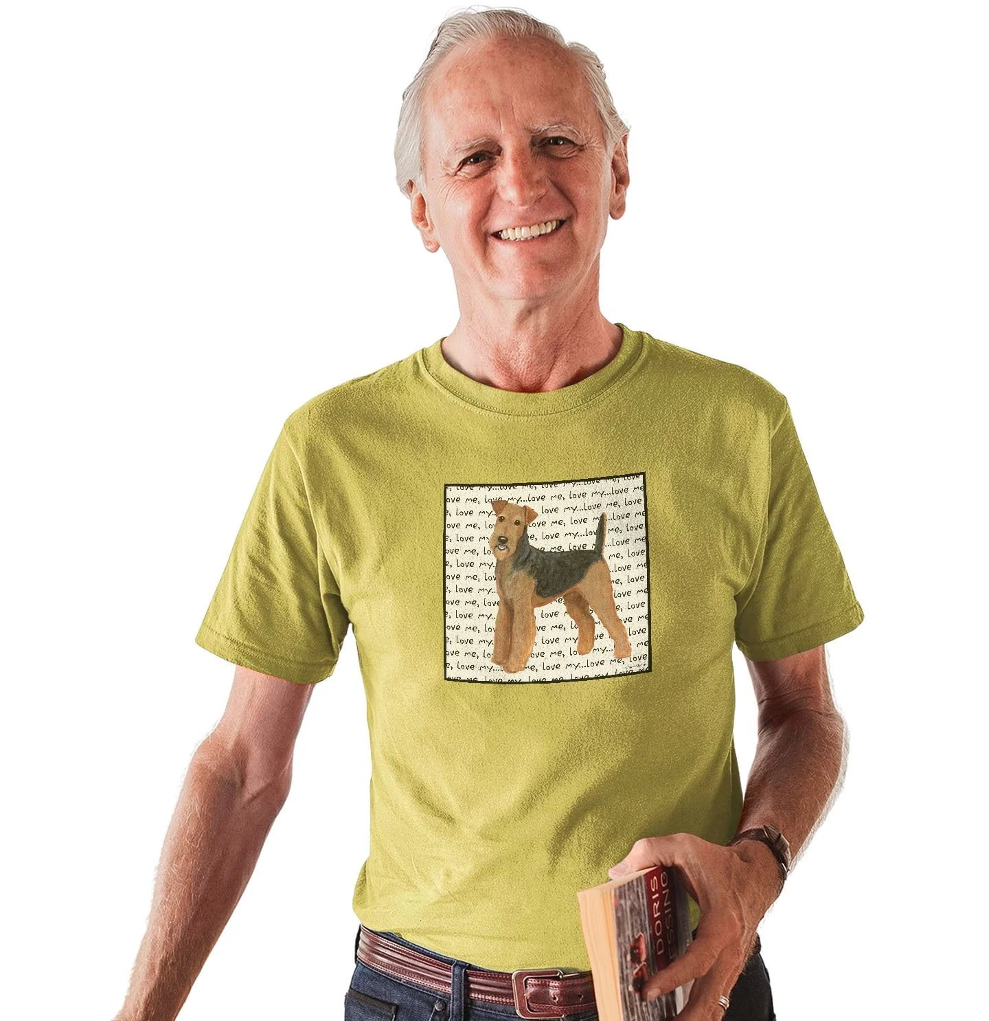 Airedale Terrier Love Text - Adult Unisex T-Shirt - Image 4