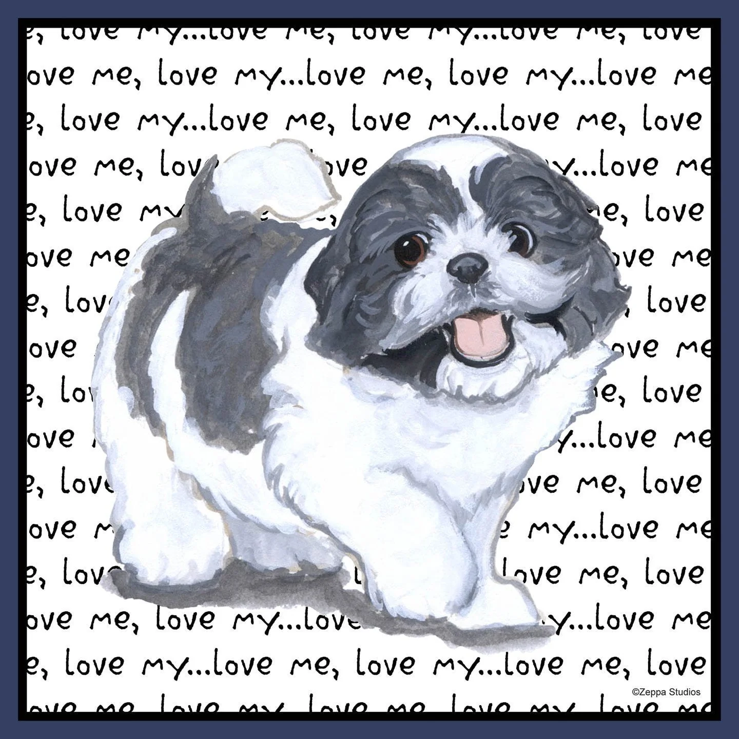 Shih Tzu Love Text - Adult Unisex Hoodie Sweatshirt - Image 2