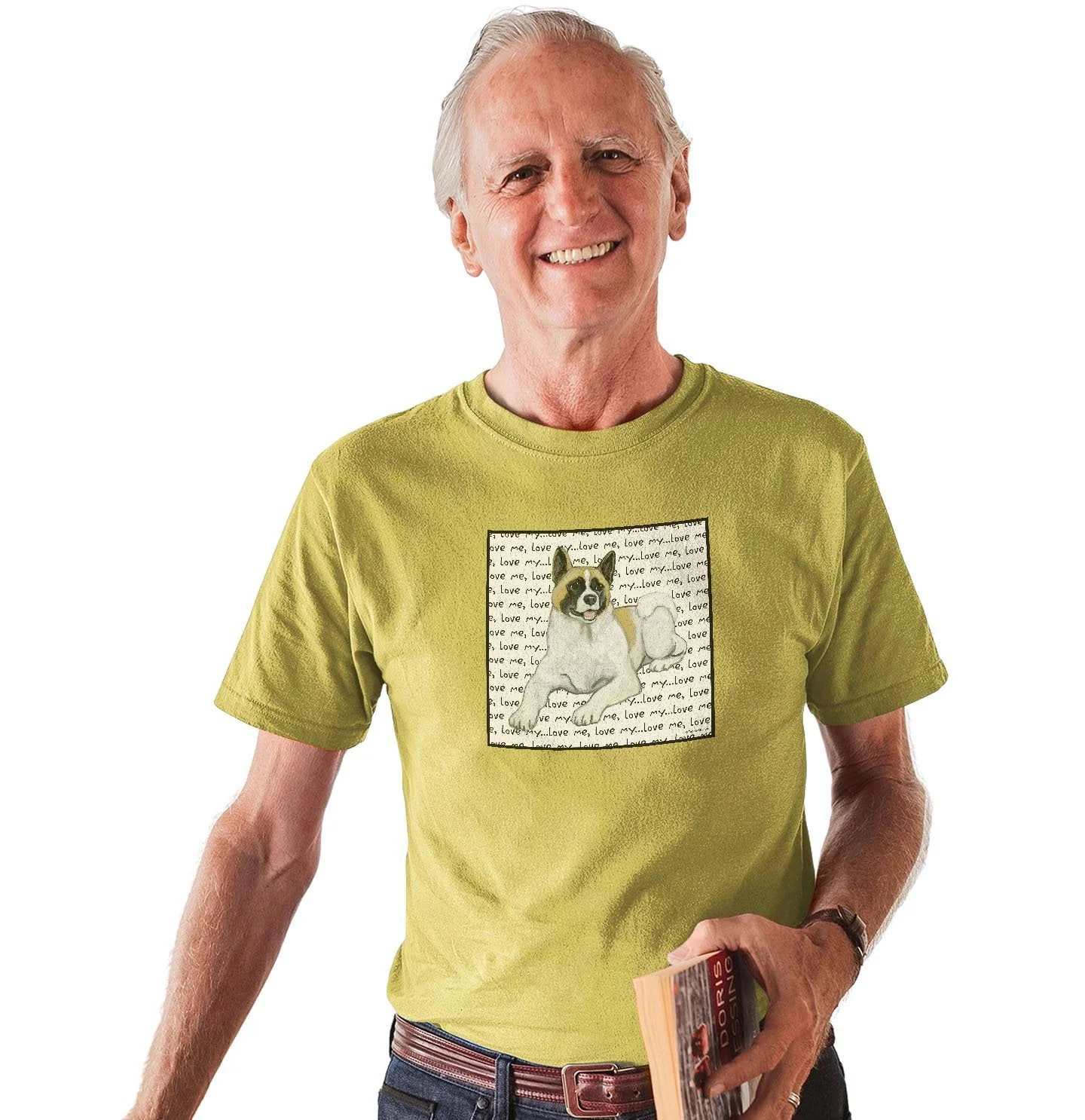 Akita Love Text - Adult Unisex T-Shirt - Image 4