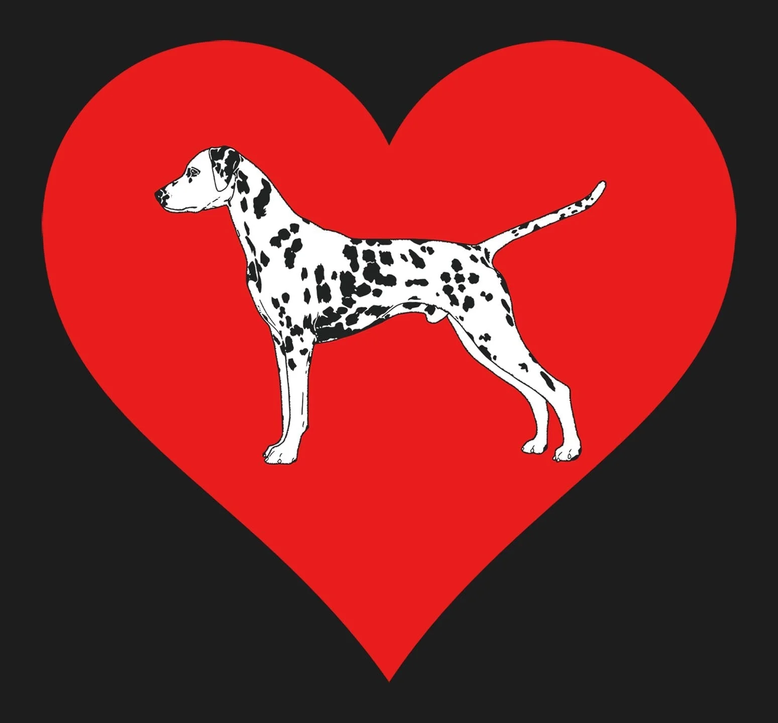 Dalmatian on Heart Left Chest - Full-Zip Hoodie Sweatshirt - Image 2