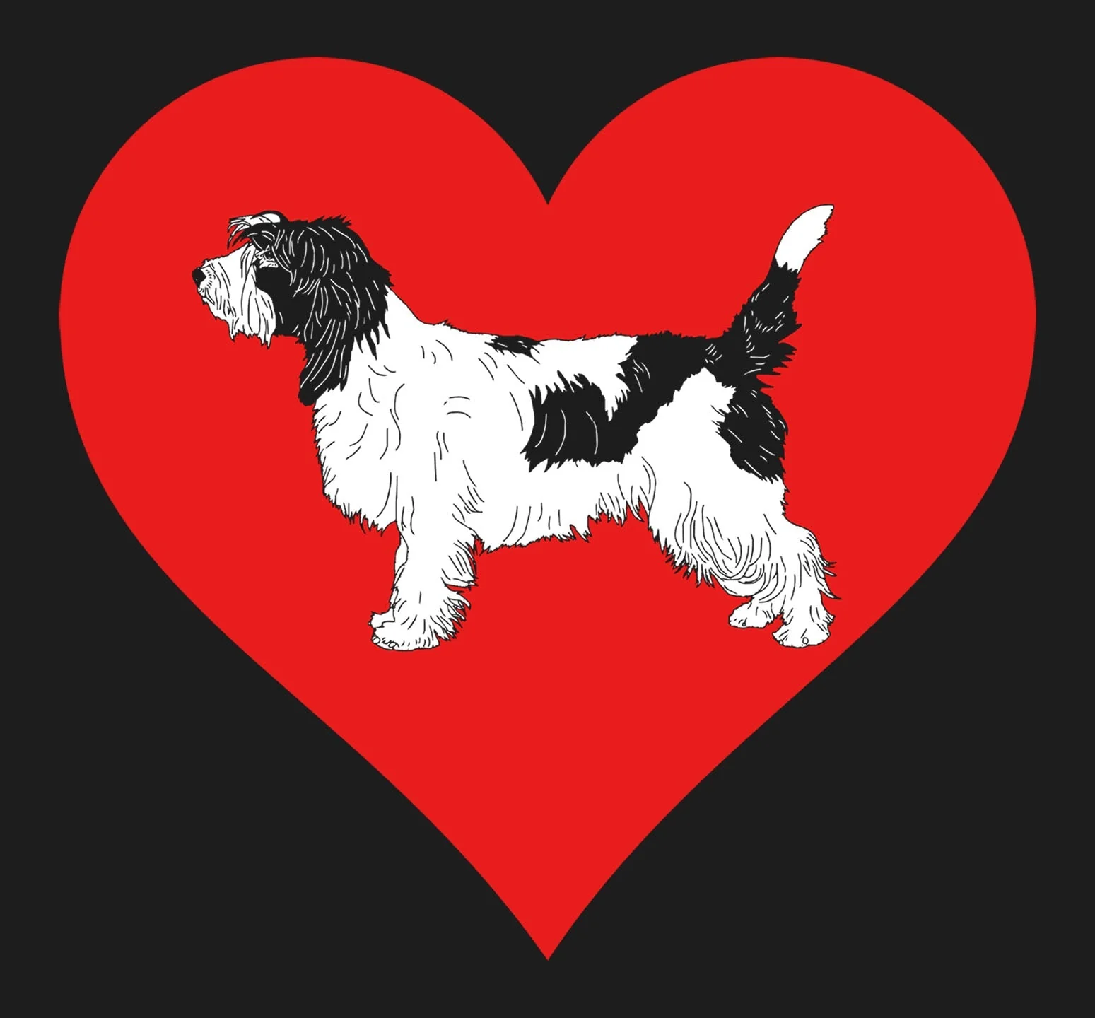 Petit Basset Griffon Vendeen on Heart Left Chest - Full-Zip Hoodie Sweatshirt - Image 2