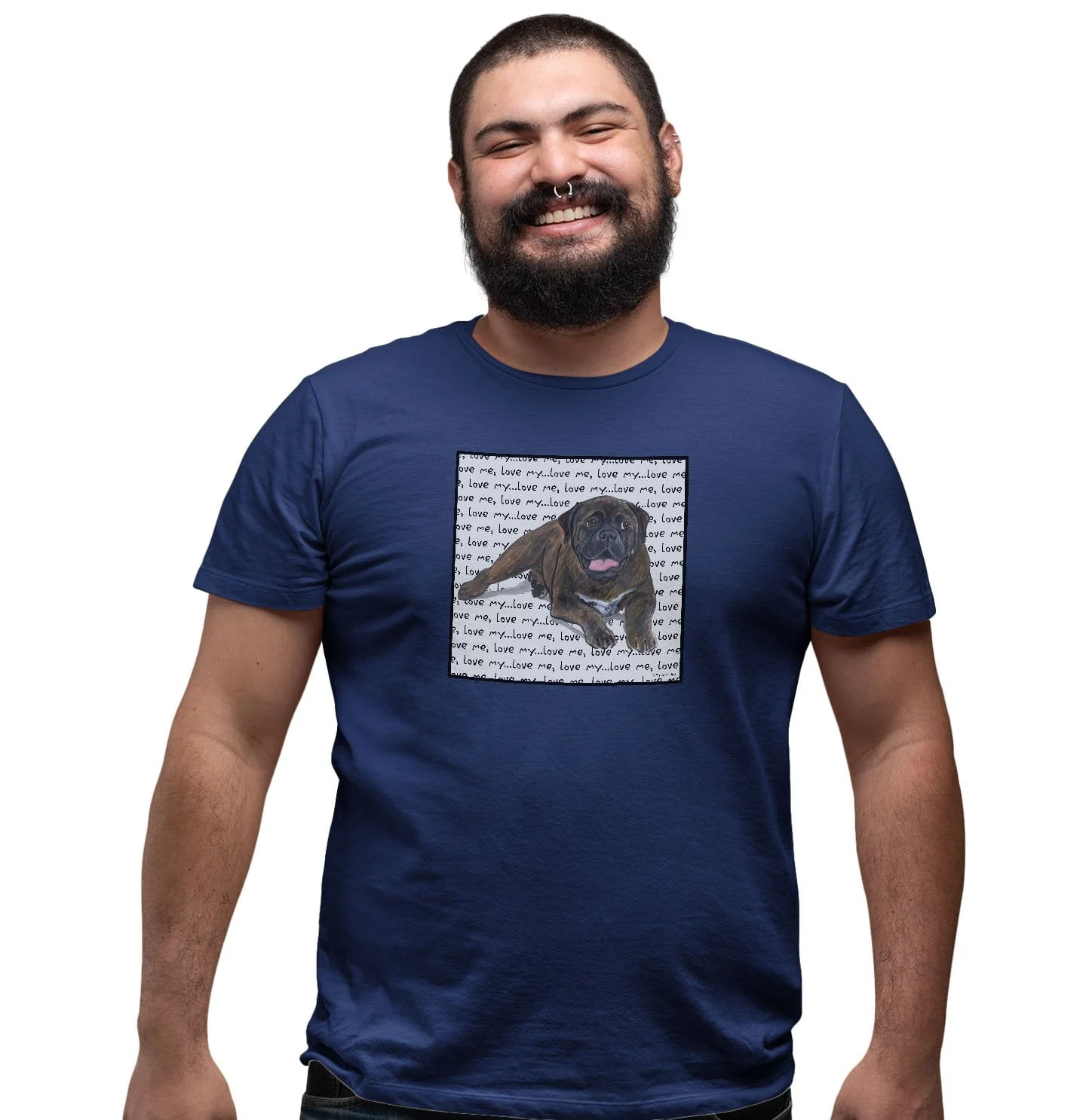 Bullmastiff Love Text - Adult Unisex T-Shirt