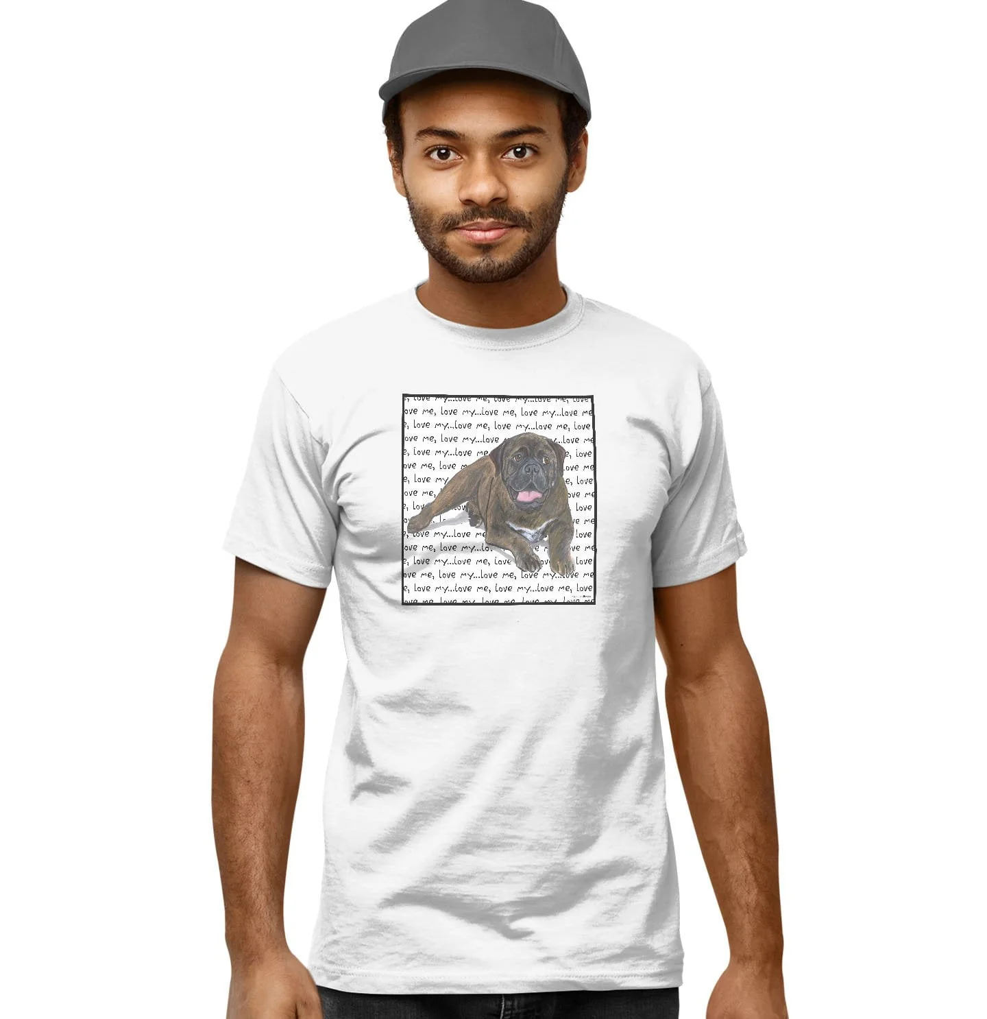 Bullmastiff Love Text - Adult Unisex T-Shirt - Image 5