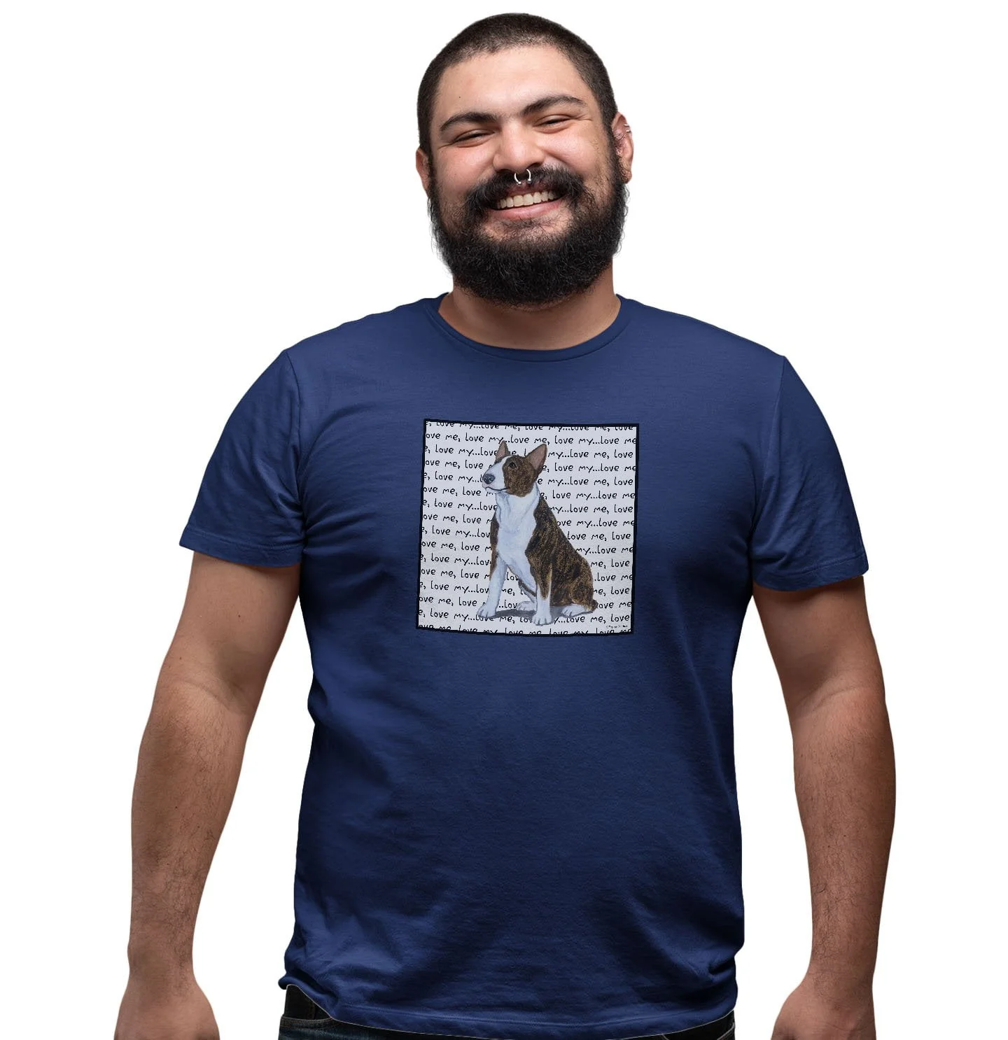 Bull Terrier Love Text - Adult Unisex T-Shirt - Image 5