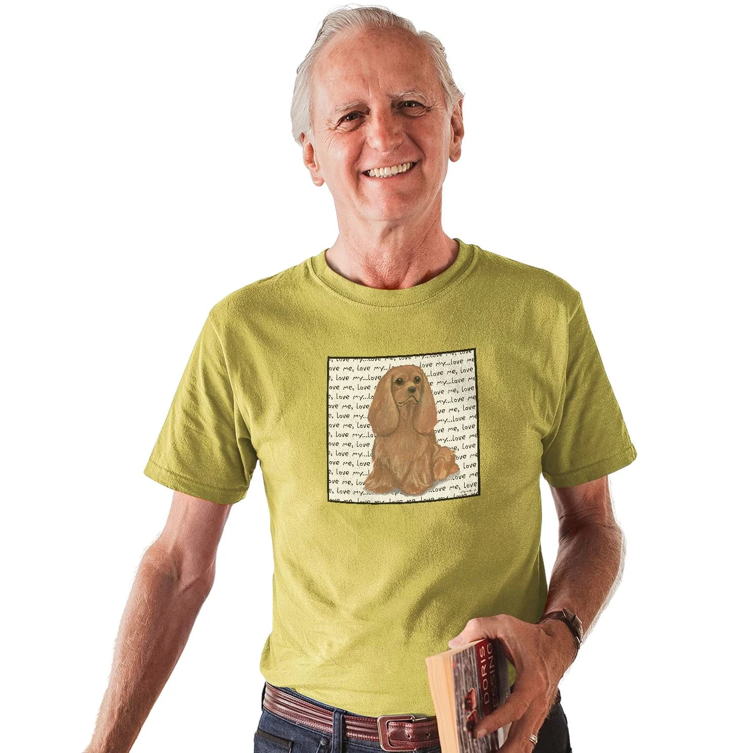 Ruby Cavalier King Charles Spaniel Love Text - Adult Unisex T-Shirt - Image 5