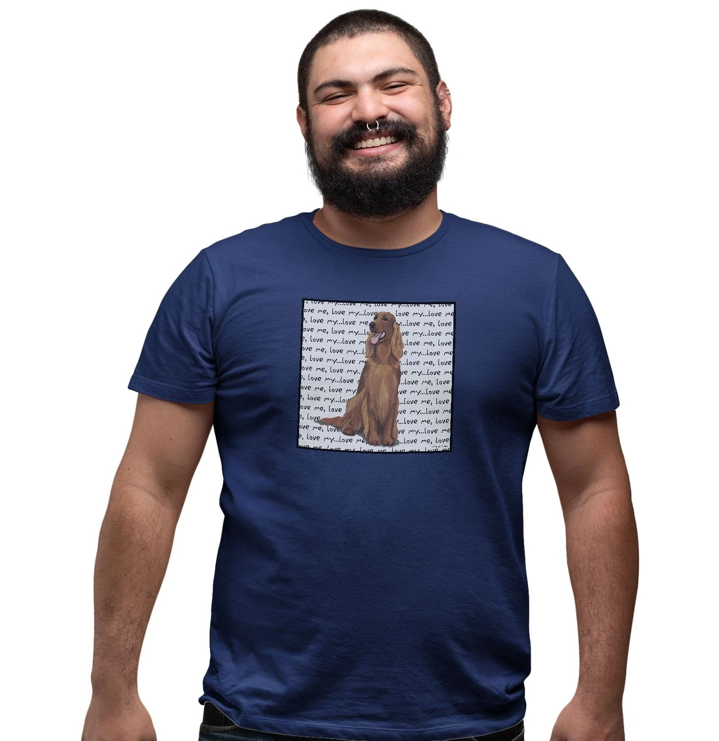 Irish Setter Love Text - Adult Unisex T-Shirt - Image 4
