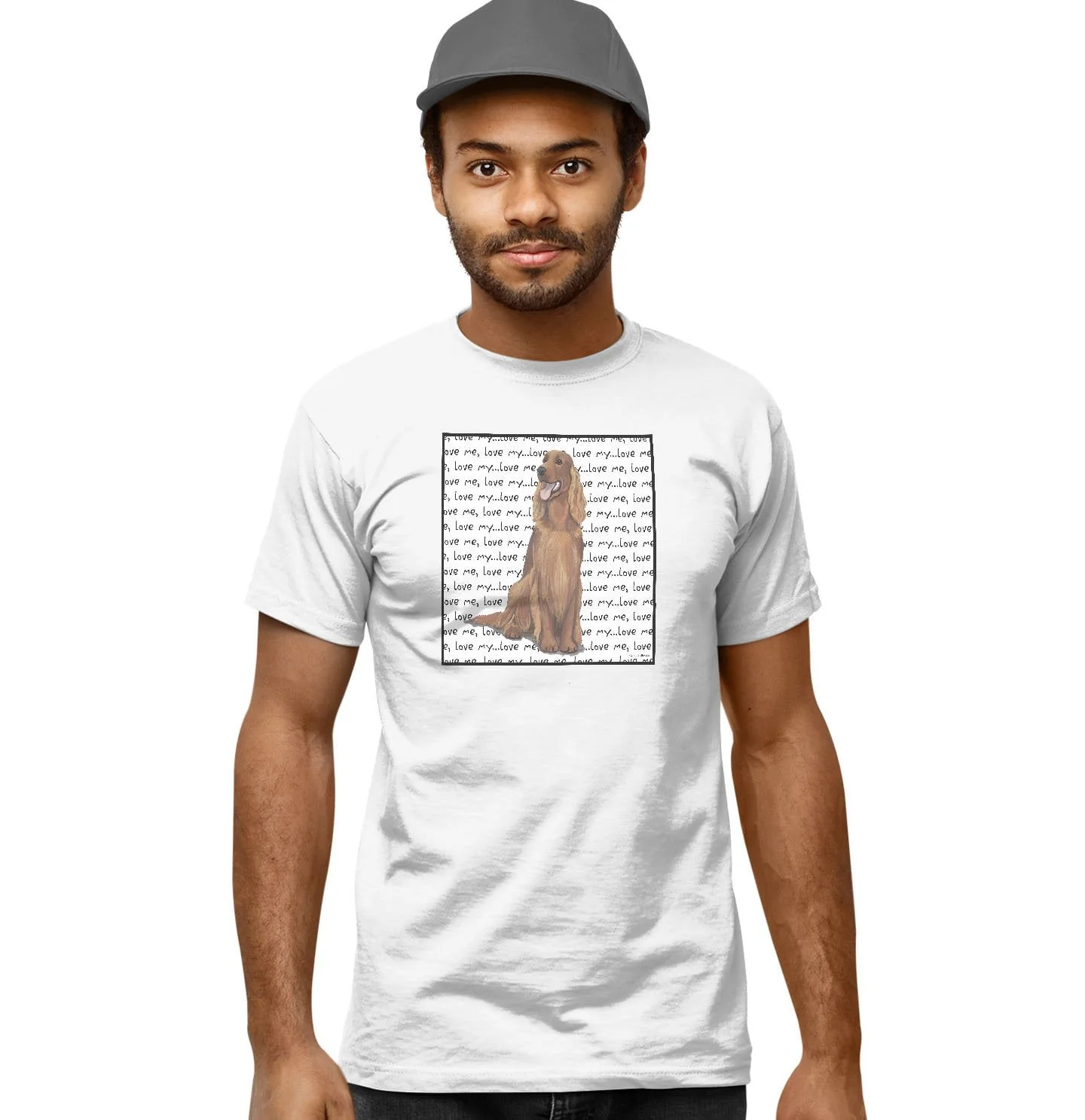 Irish Setter Love Text - Adult Unisex T-Shirt - Image 6