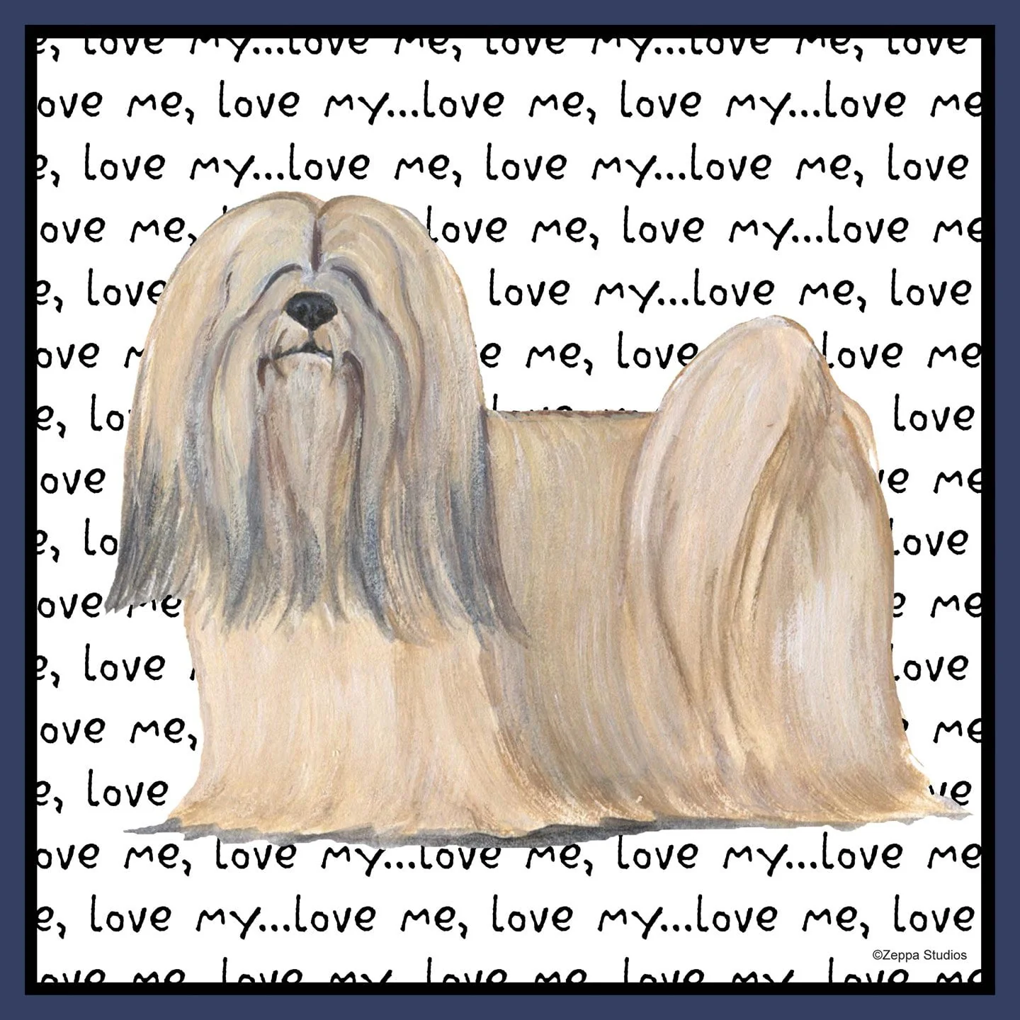 Lhasa Apso Love Text - Adult Unisex Hoodie Sweatshirt - Image 2