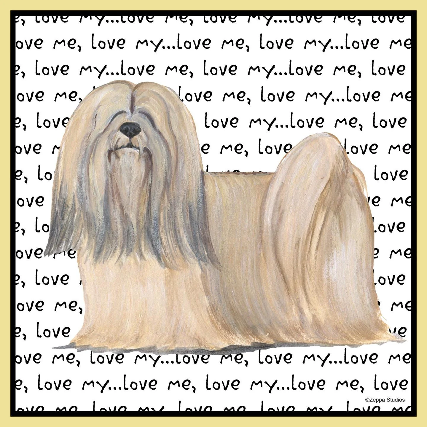 Lhasa Apso Love Text - Adult Unisex T-Shirt - Image 2