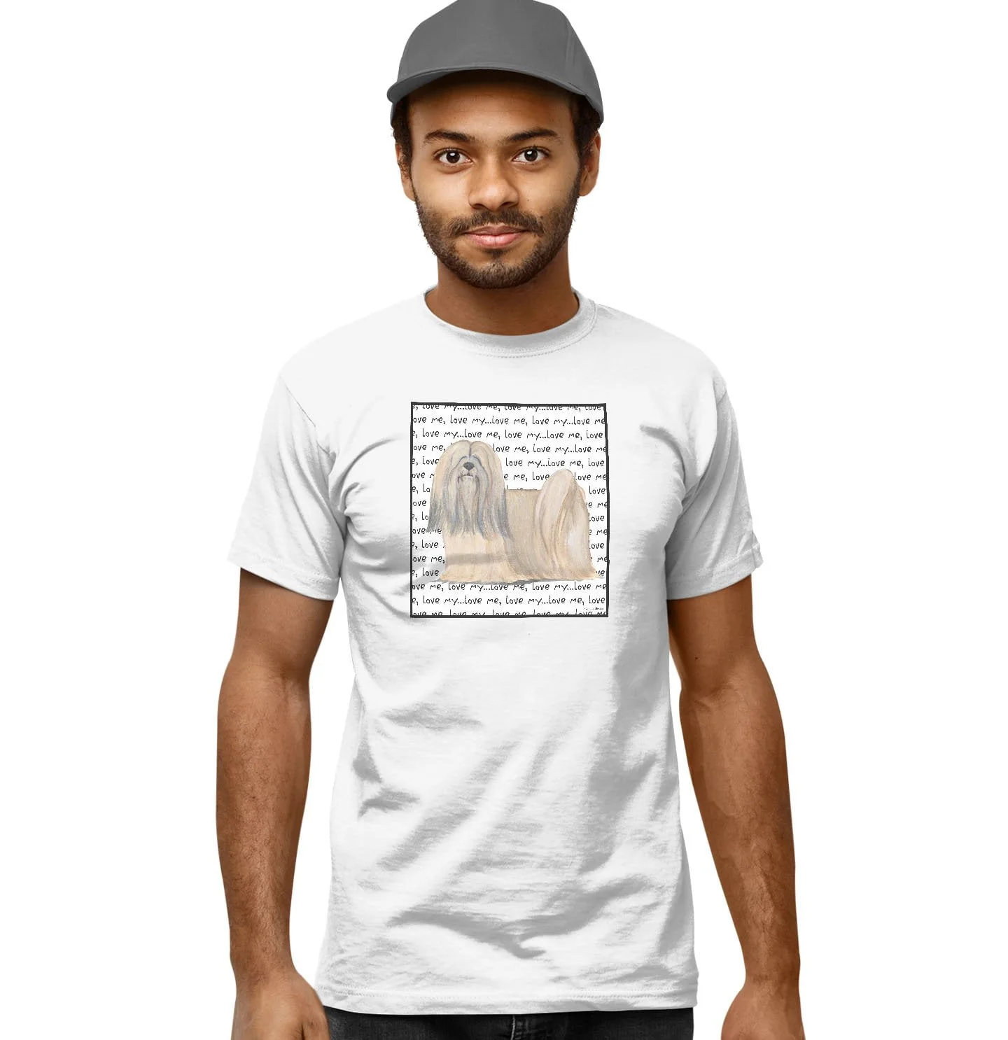 Lhasa Apso Love Text - Adult Unisex T-Shirt - Image 6