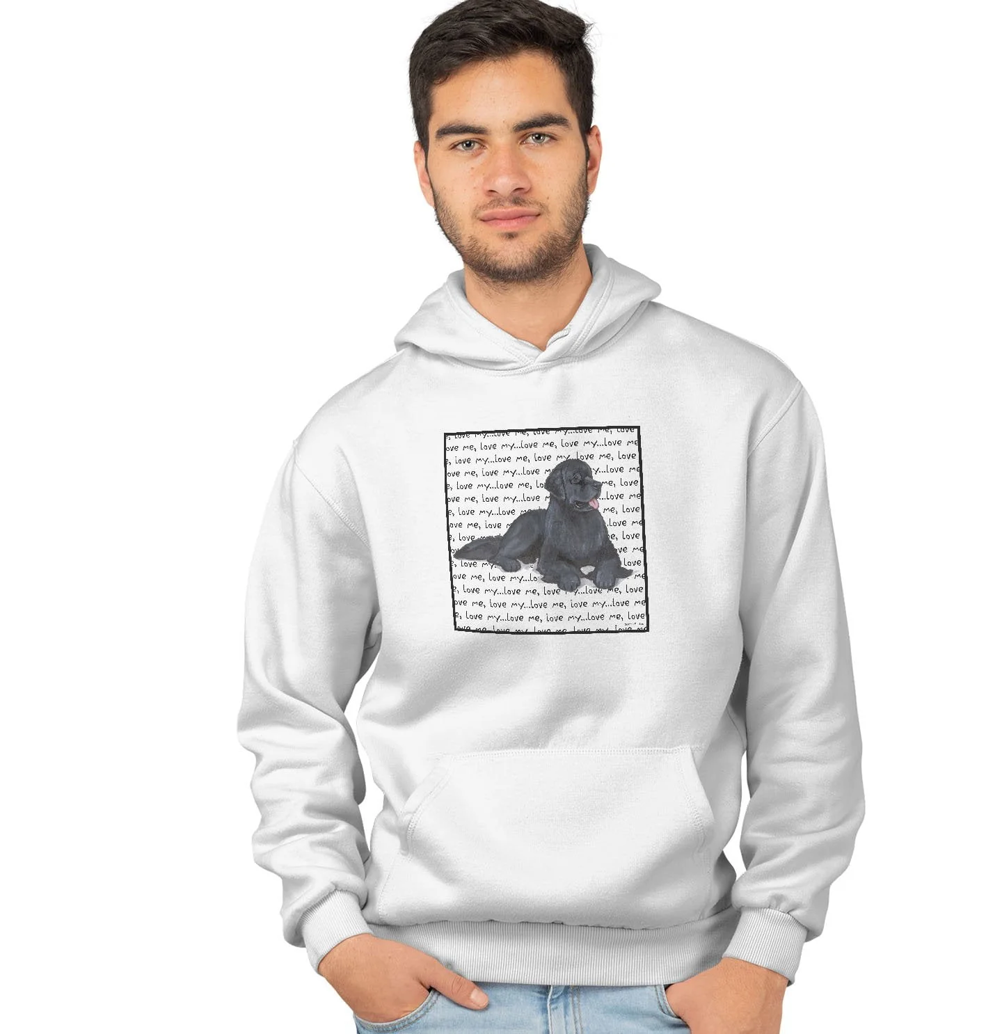 Newfoundland Love Text - Adult Unisex Hoodie Sweatshirt - Image 4