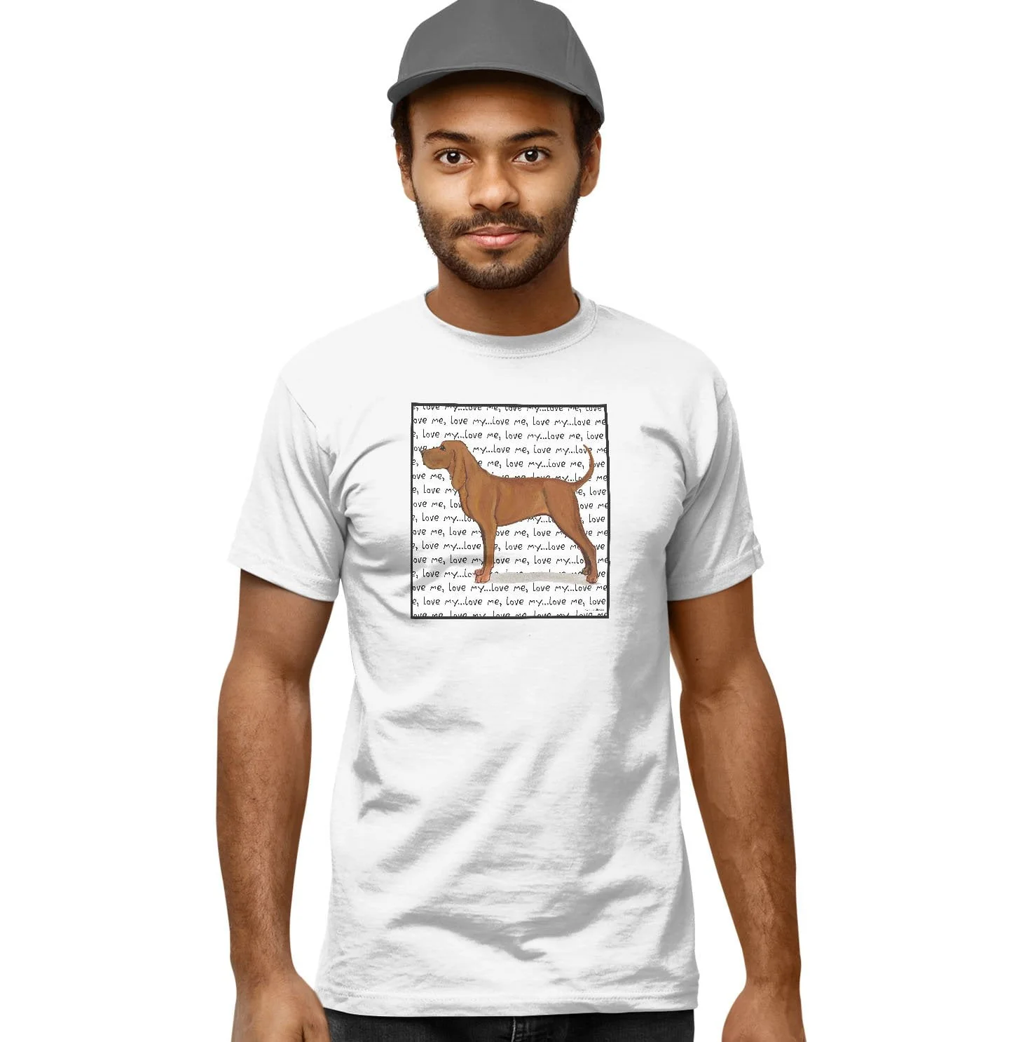Redbone Coonhound Love Text - Adult Unisex T-Shirt - Image 6