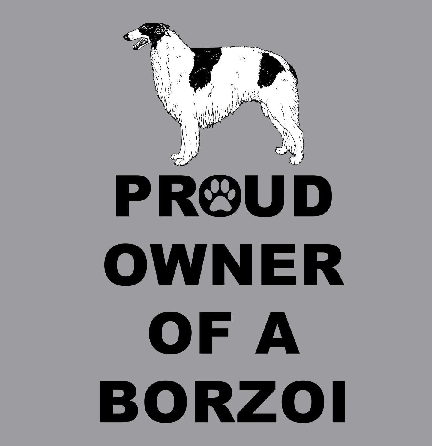 Borzoi Proud Owner - Adult Unisex Hoodie Sweatshirt - Image 2