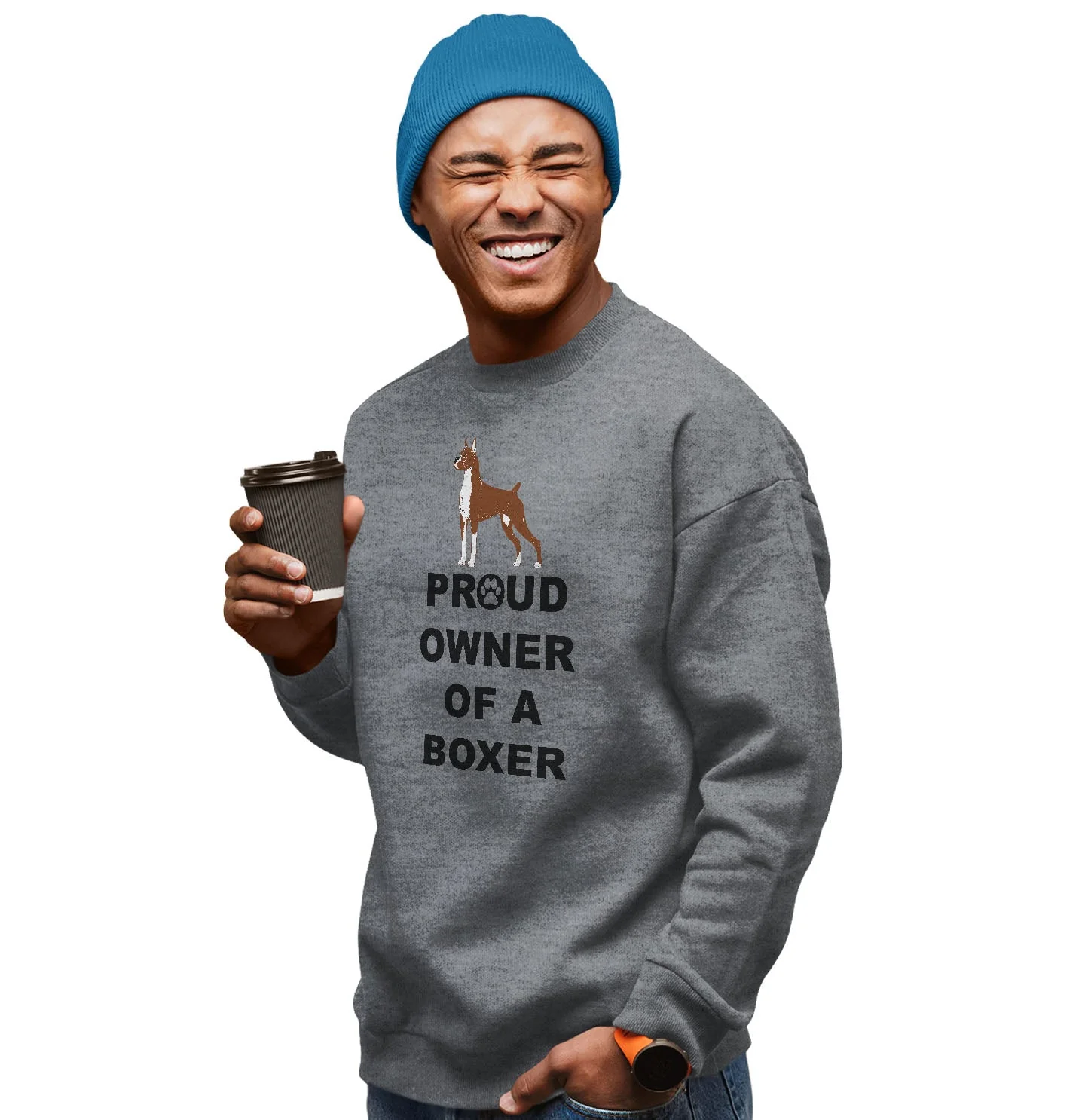 Boxer Proud Owner - Adult Unisex Crewneck Sweatshirt