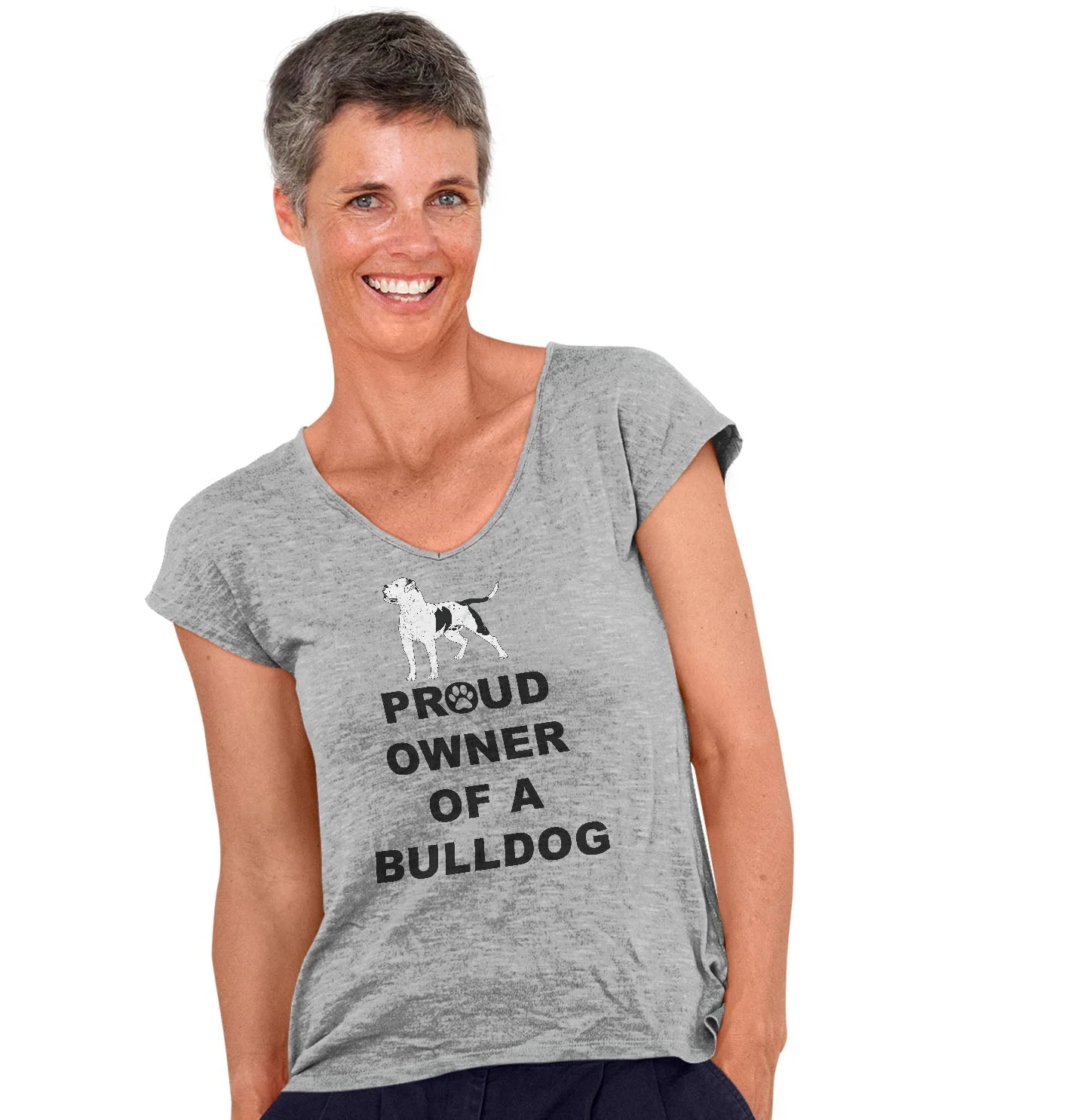 American Bulldog Proud Owner - Women's V-Neck T-Shirt - Image 3