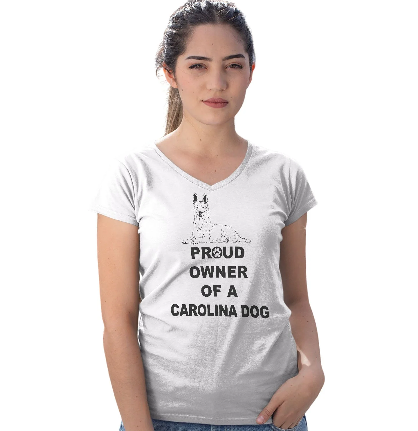 Carolina Dog Proud Owner - Women's V-Neck T-Shirt