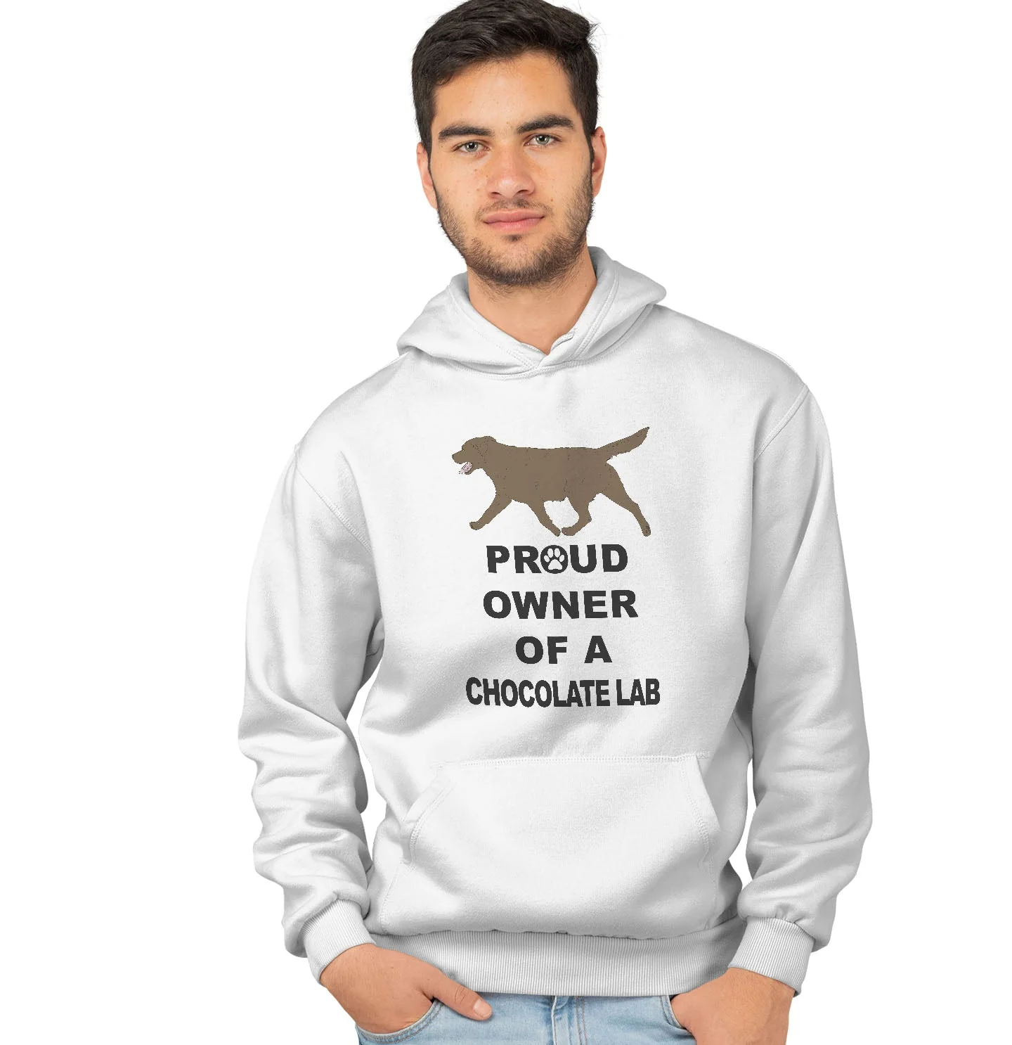 Chocolate Labrador Retriever Proud Owner - Adult Unisex Hoodie Sweatshirt - Image 3