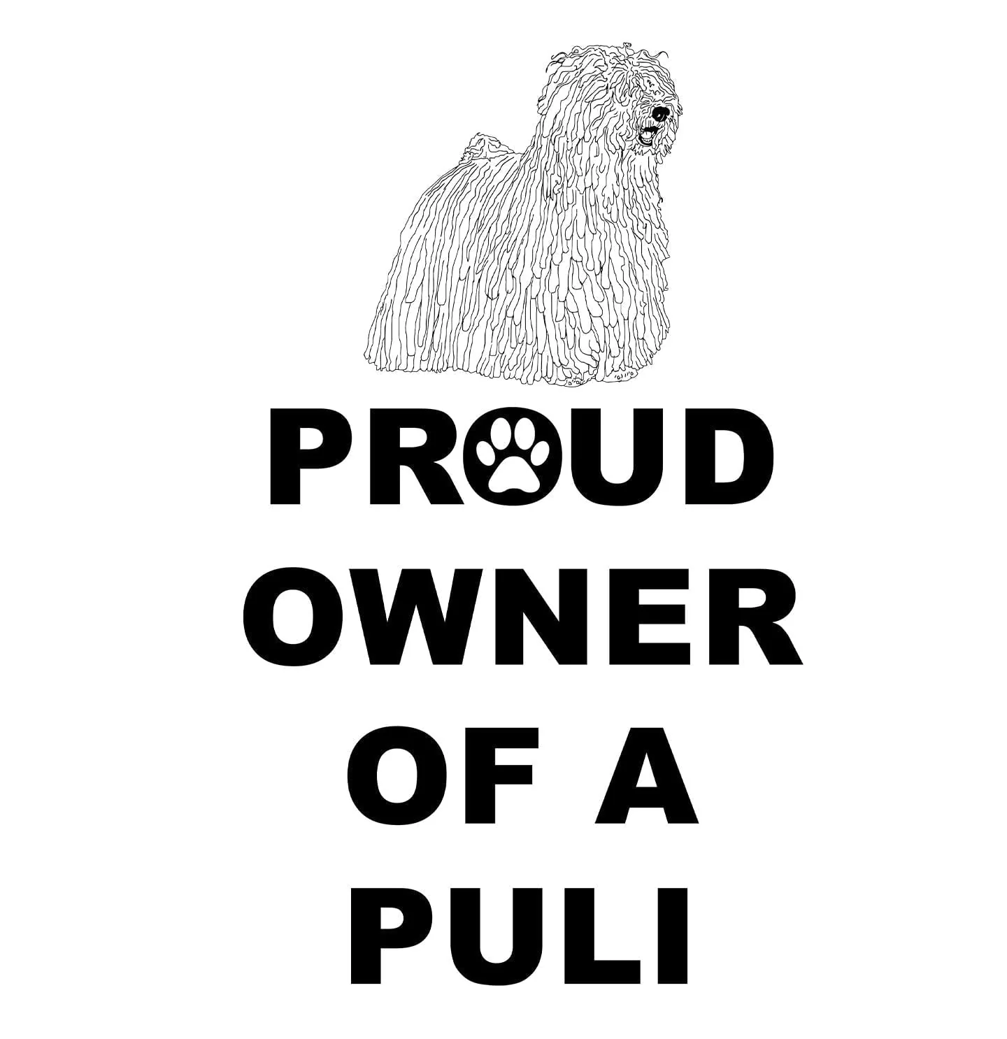 White Puli Proud Owner - Adult Unisex T-Shirt - Image 2
