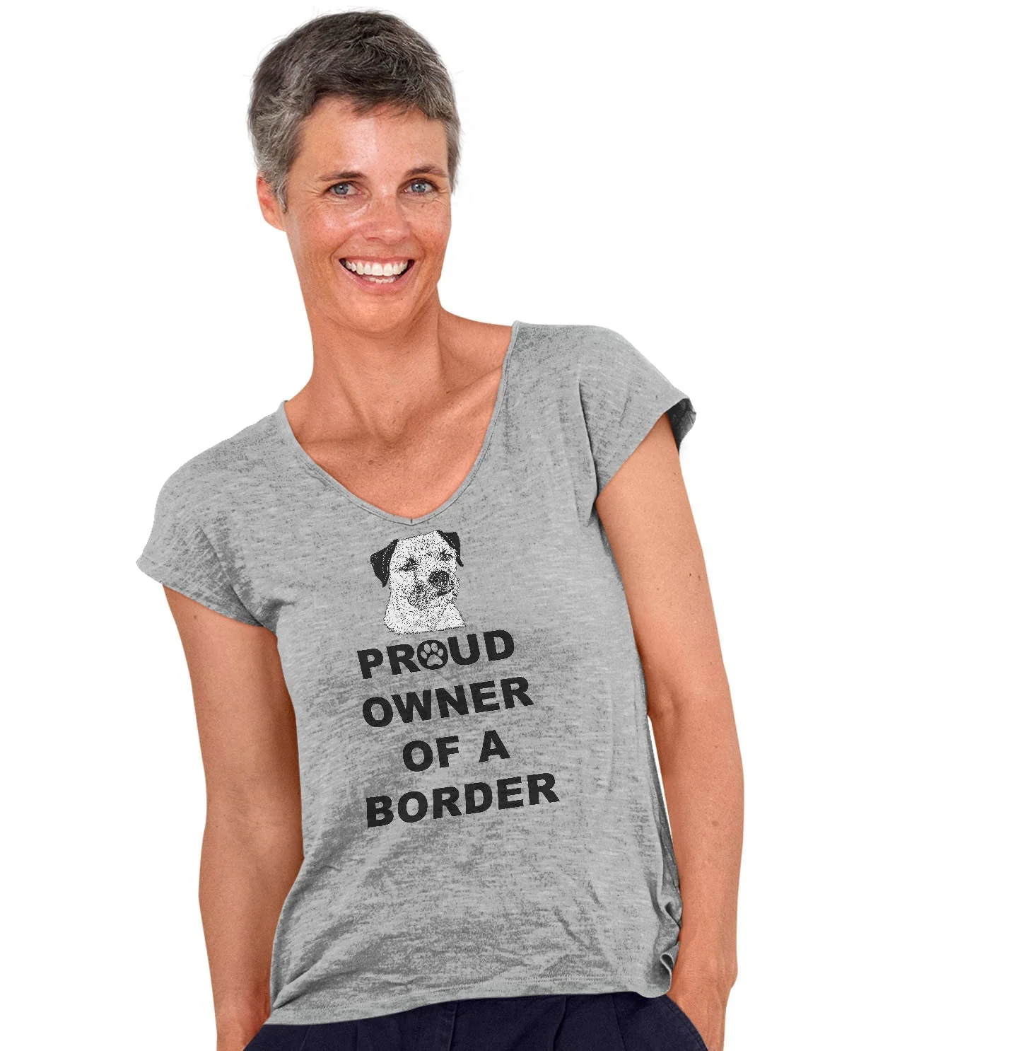 Border Terrier Proud Owner - Women's V-Neck T-Shirt - Image 3