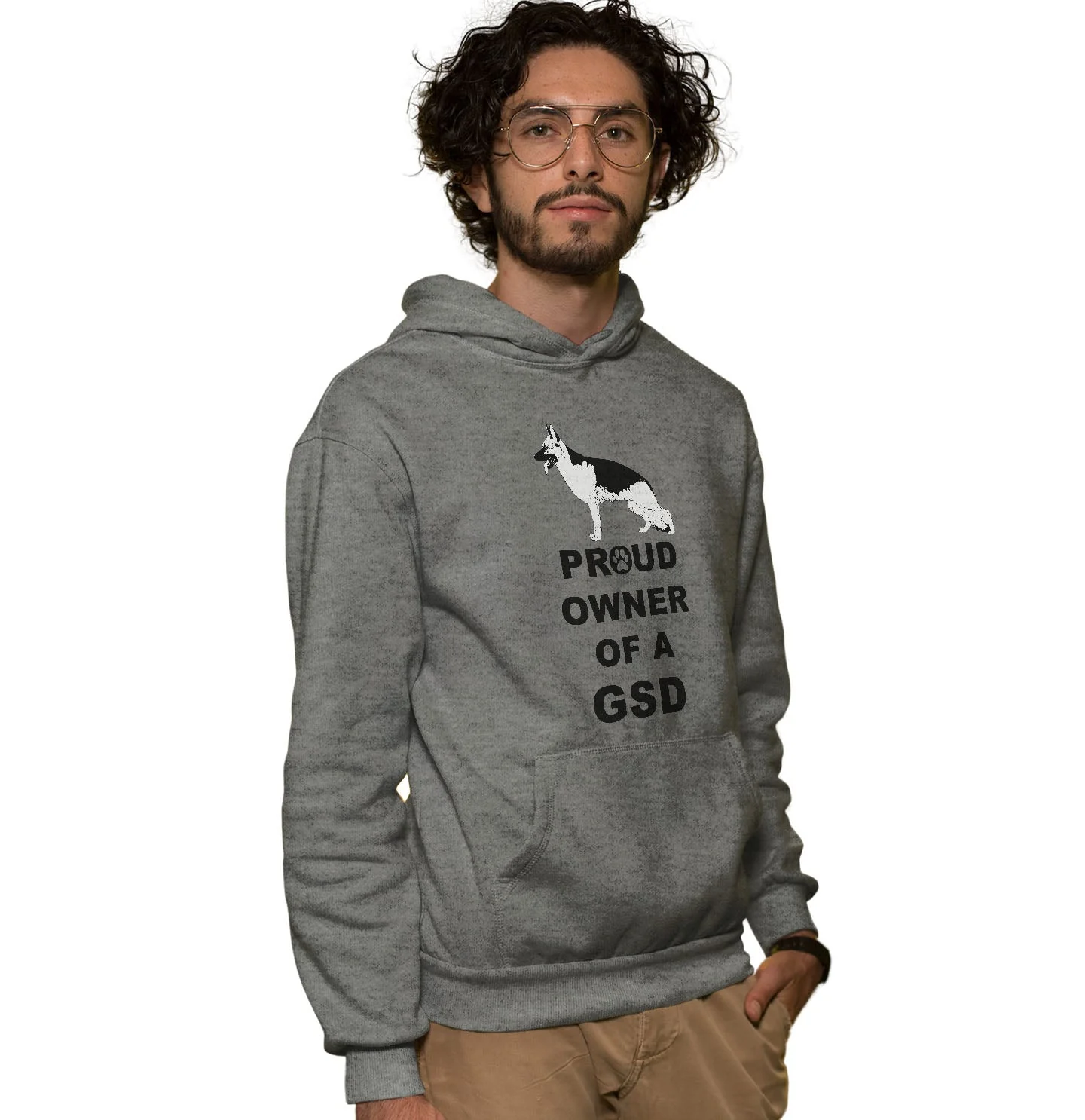 German Shepherd Dog Proud Owner - Adult Unisex Hoodie Sweatshirt - Image 3