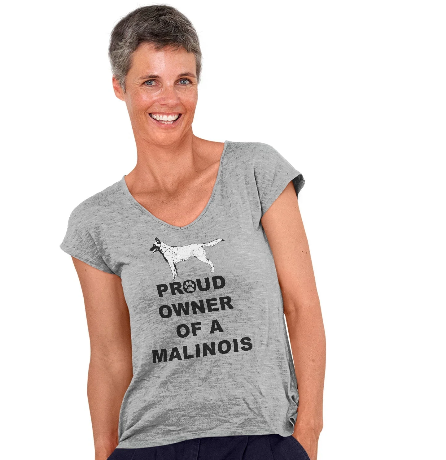 Belgian Malinois Proud Owner - Women's V-Neck T-Shirt - Image 3