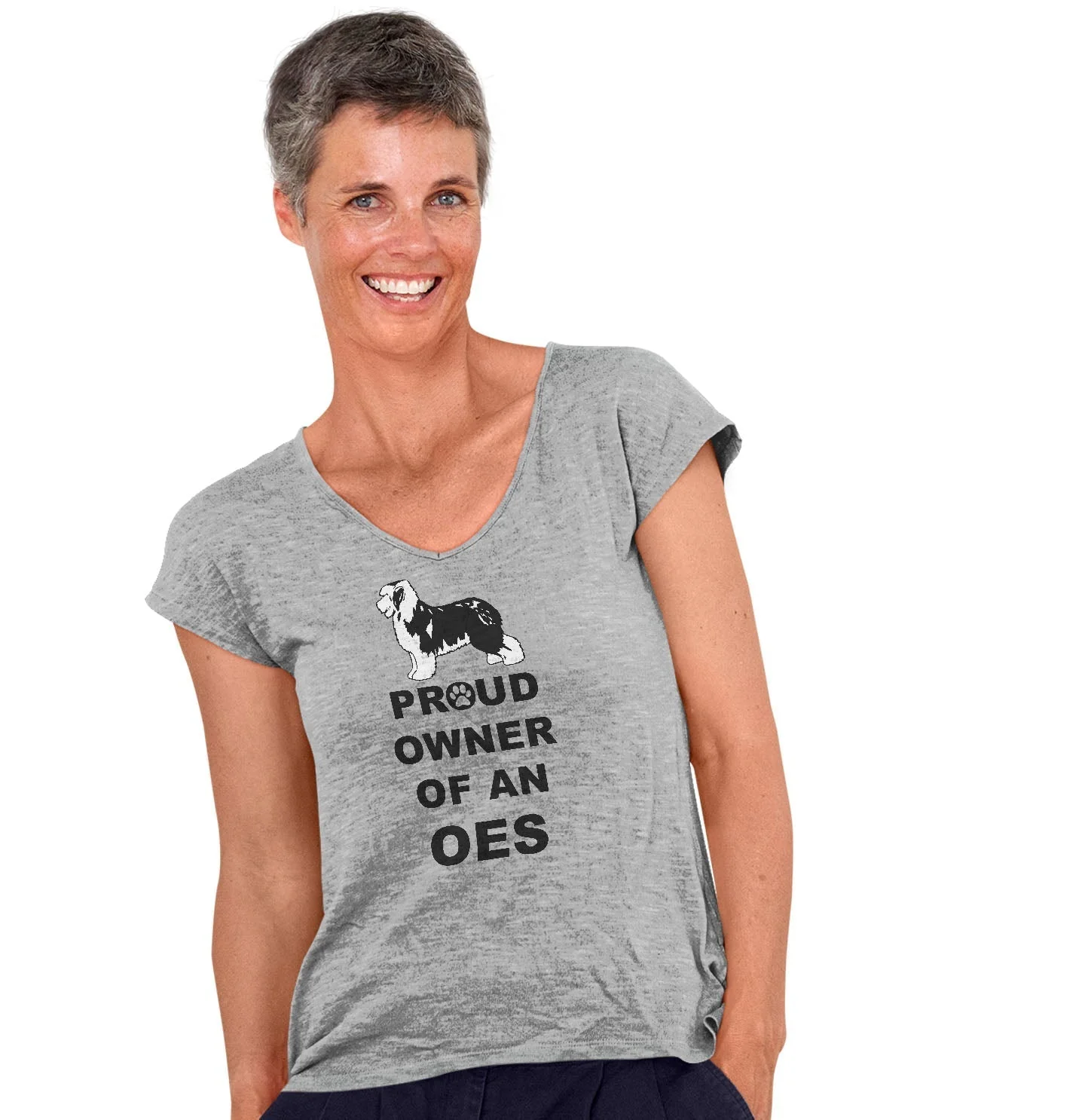 Old English Sheepdog Proud Owner - Women's V-Neck T-Shirt