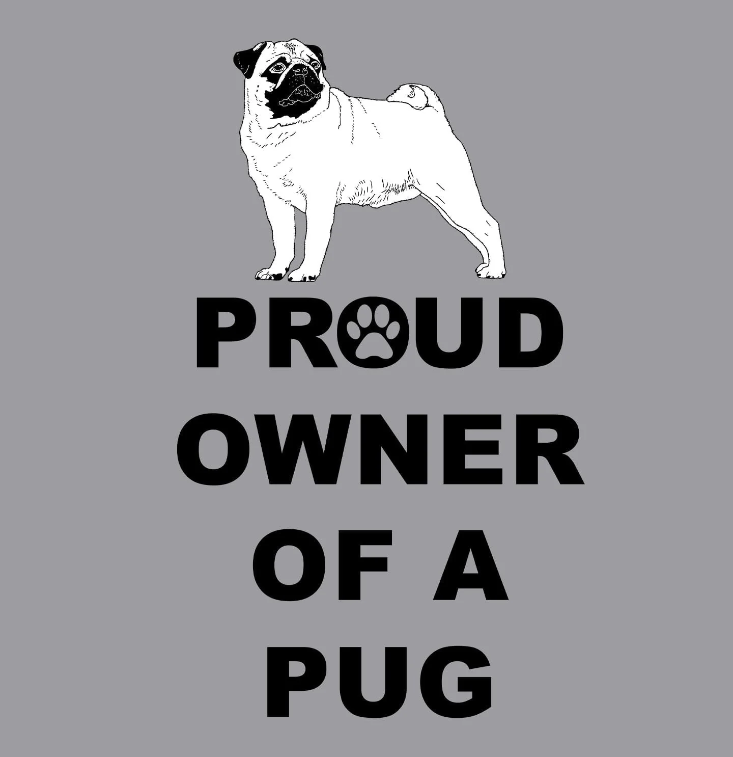Pug Proud Owner - Adult Unisex Crewneck Sweatshirt - Image 2