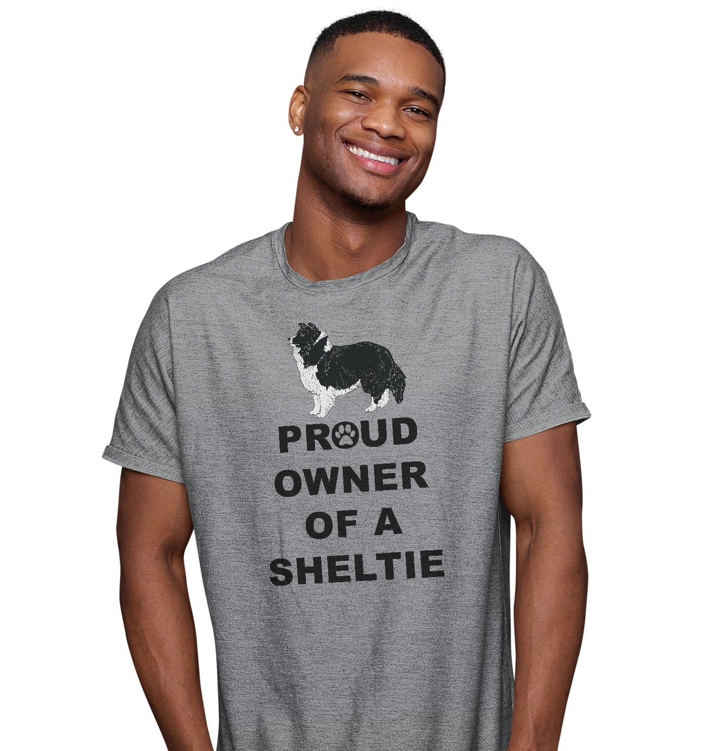 Shetland Sheepdog Proud Owner - Adult Unisex T-Shirt - Image 3