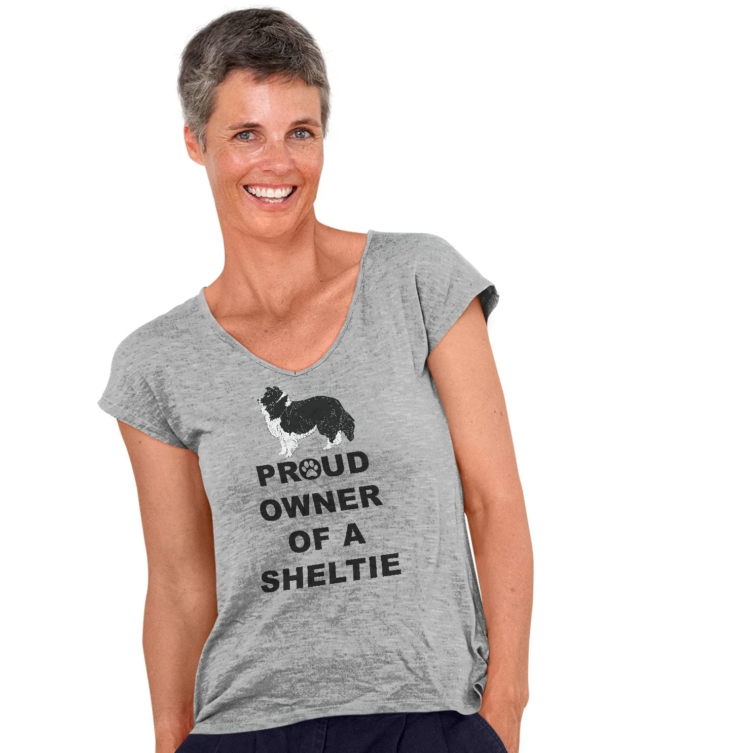 Shetland Sheepdog Proud Owner - Women's V-Neck T-Shirt