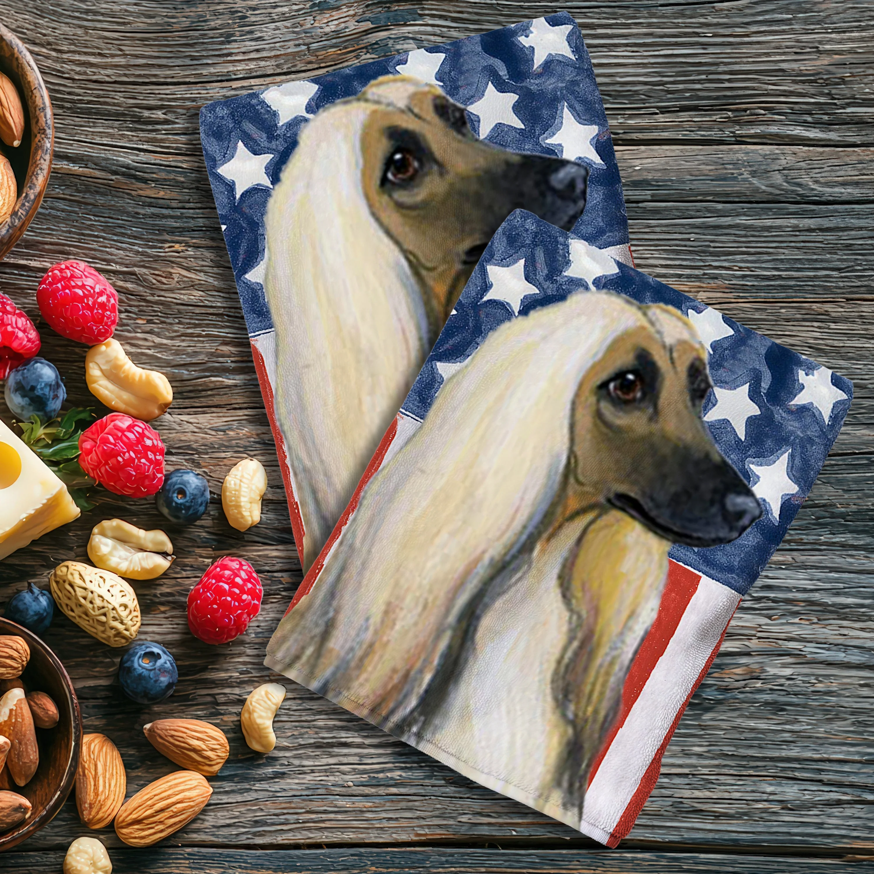 Afghan Hound Americana Kitchen Towel Set