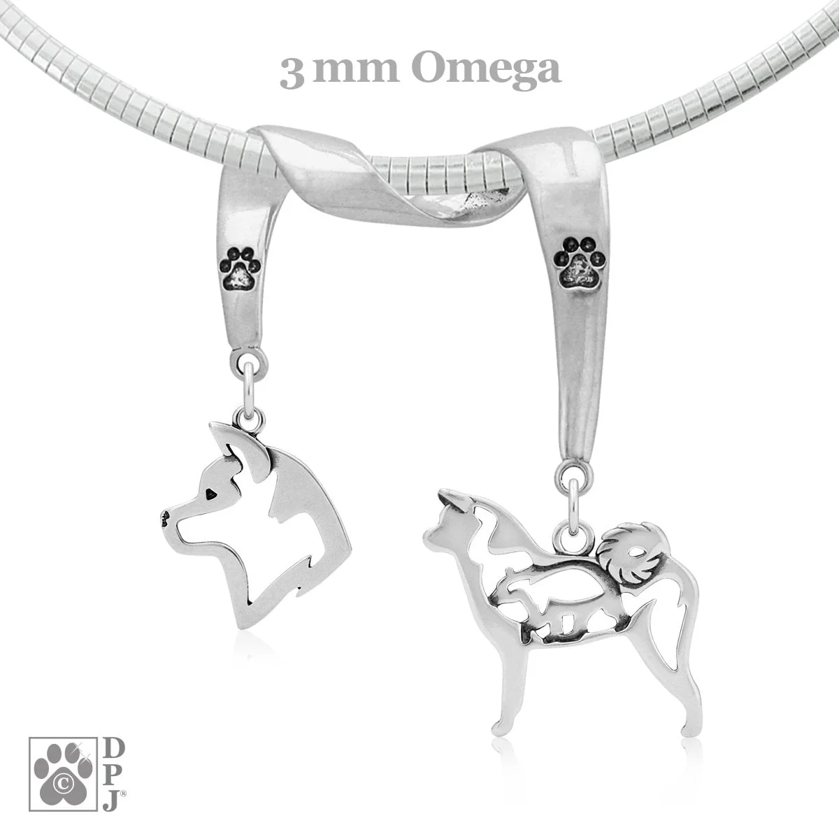 Akita, Charm Holder, Necklace