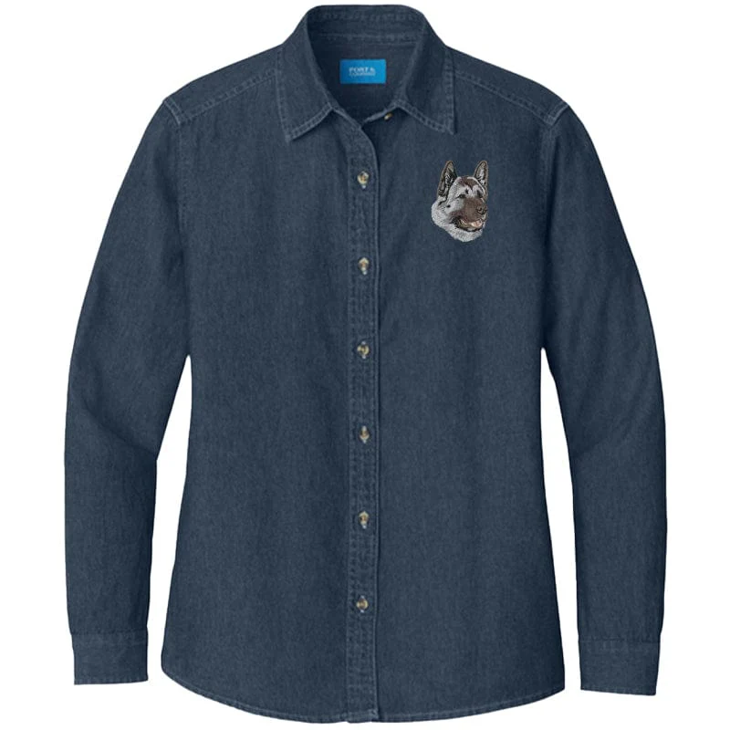 Akita Embroidered Women's Denim Shirt - Image 3