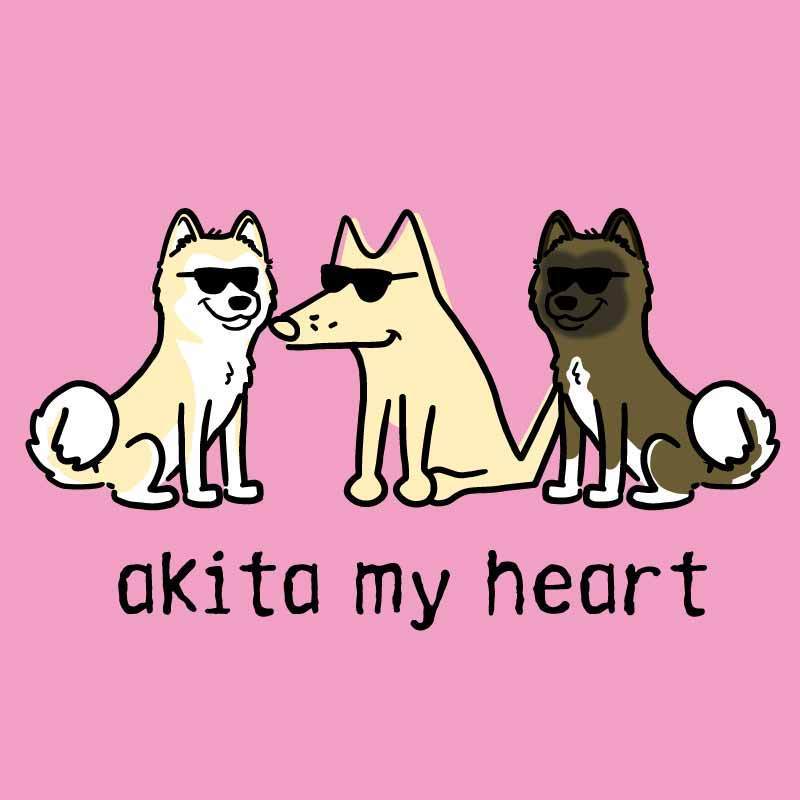 Akita My Heart - Ladies T-Shirt V-Neck - Image 2