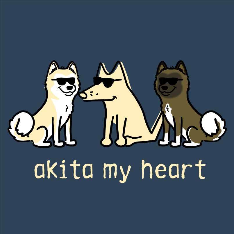 Akita My Heart - Ladies T-Shirt V-Neck - Image 4