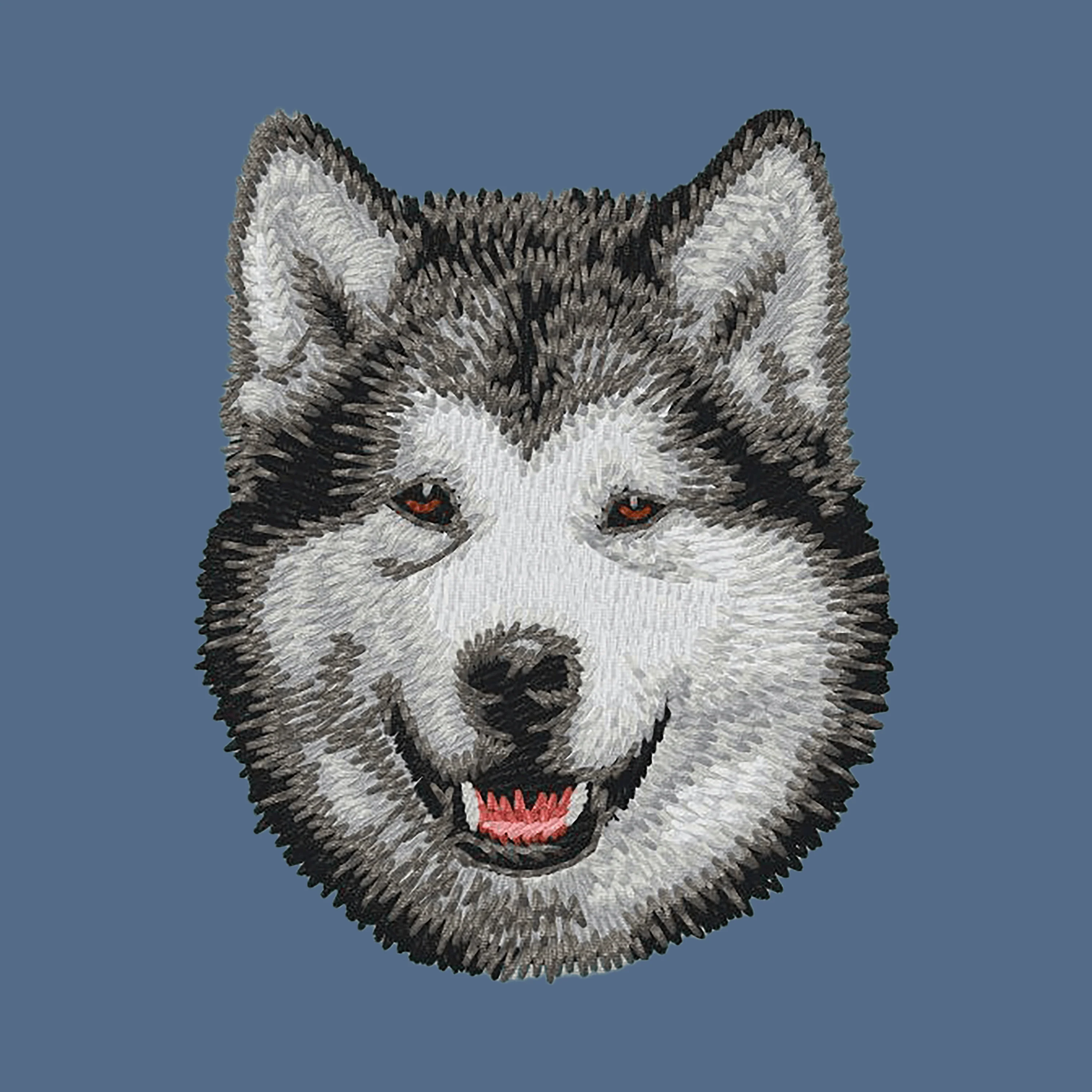 Alaskan Malamute Embroidered Women's Denim Shirt - Image 2