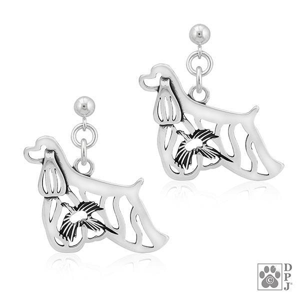 Cocker Spaniel w/Pheasant, Earring - Image 2