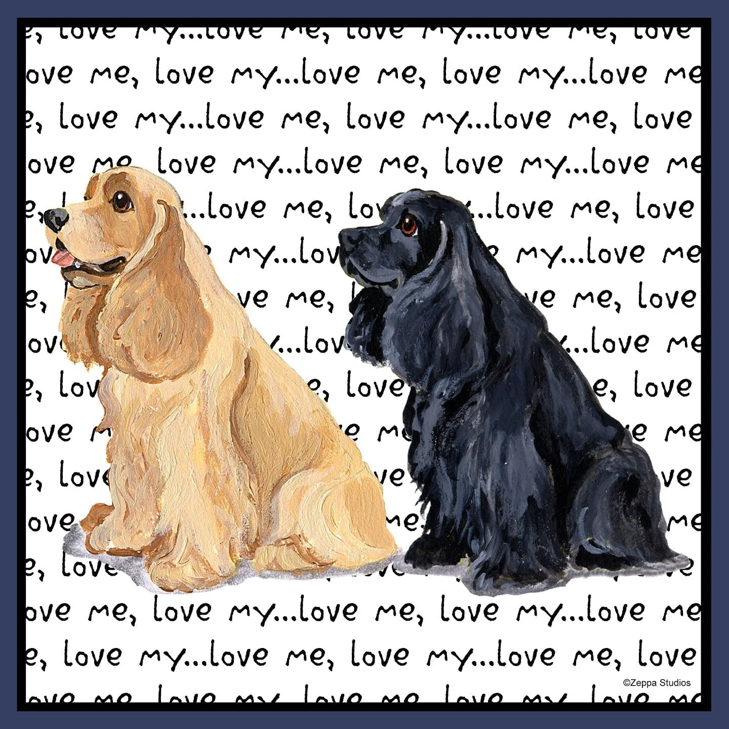 Cocker Spaniel Love Text - Adult Unisex Crewneck Sweatshirt - Image 2