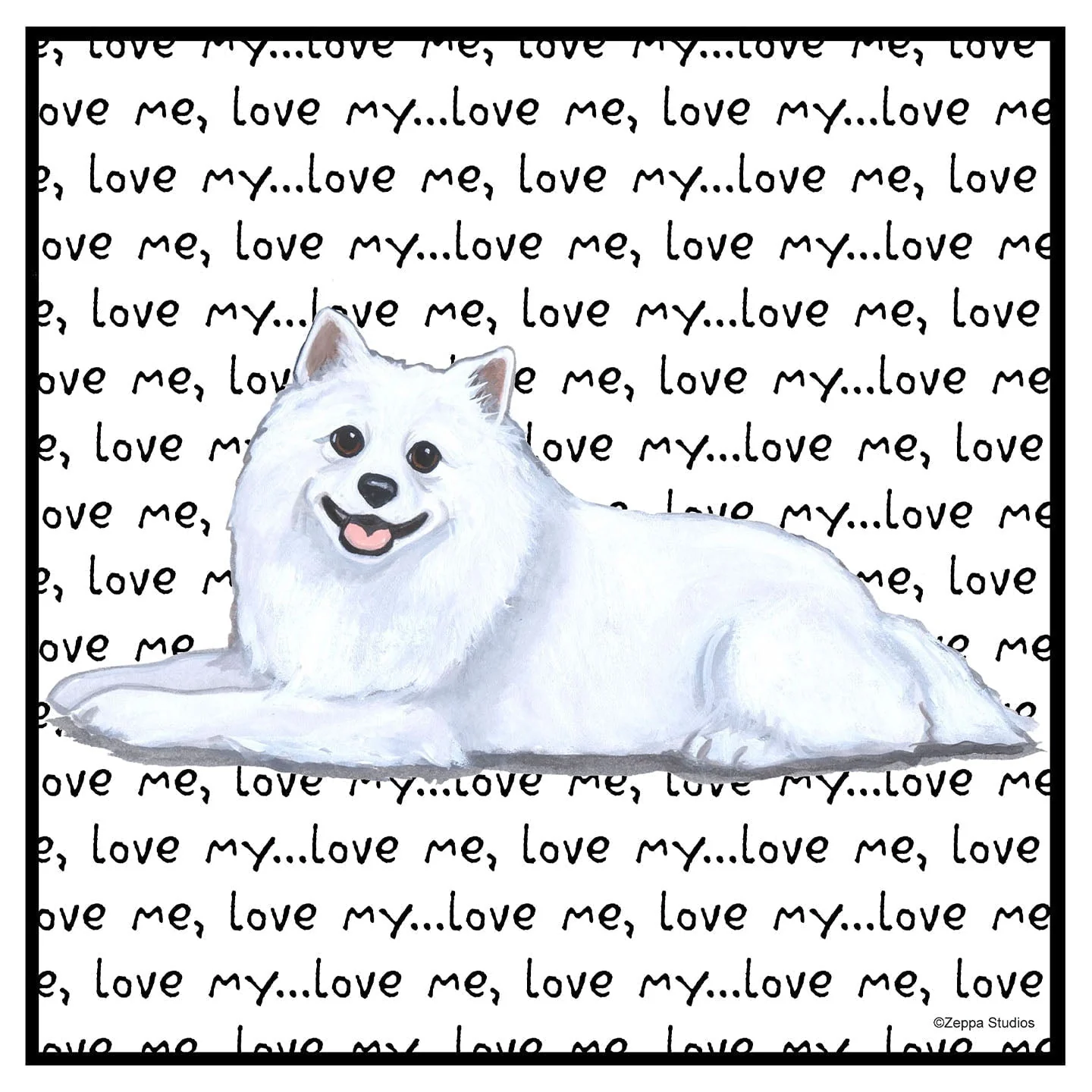American Eskimo Love Text - Women's V-Neck T-Shirt - Image 2