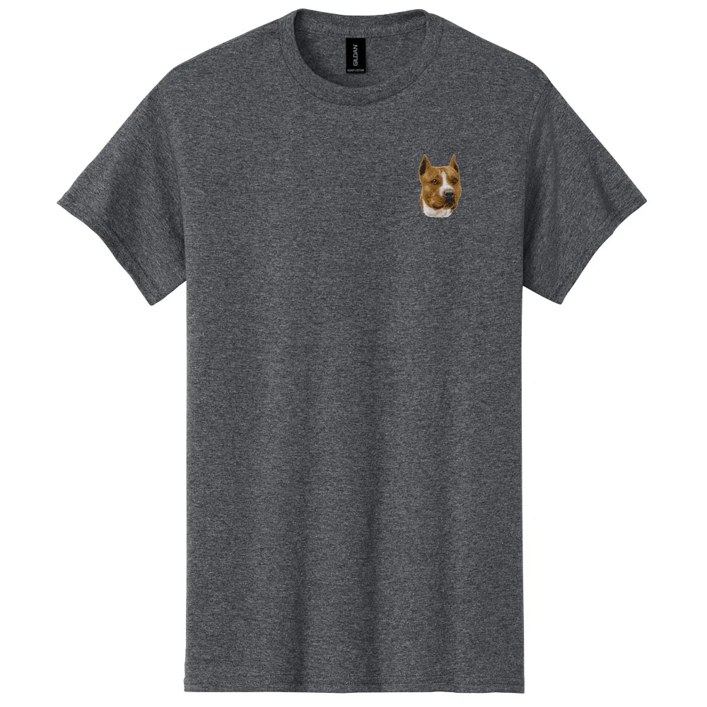 American Staffordshire Terrier Embroidered Men's T-Shirt - Image 3