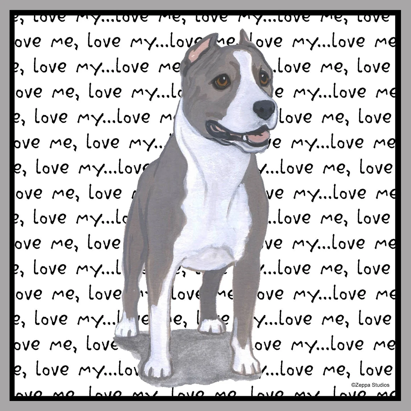 American Staffordshire Terrier Love Text - Women's V-Neck T-Shirt - Image 2