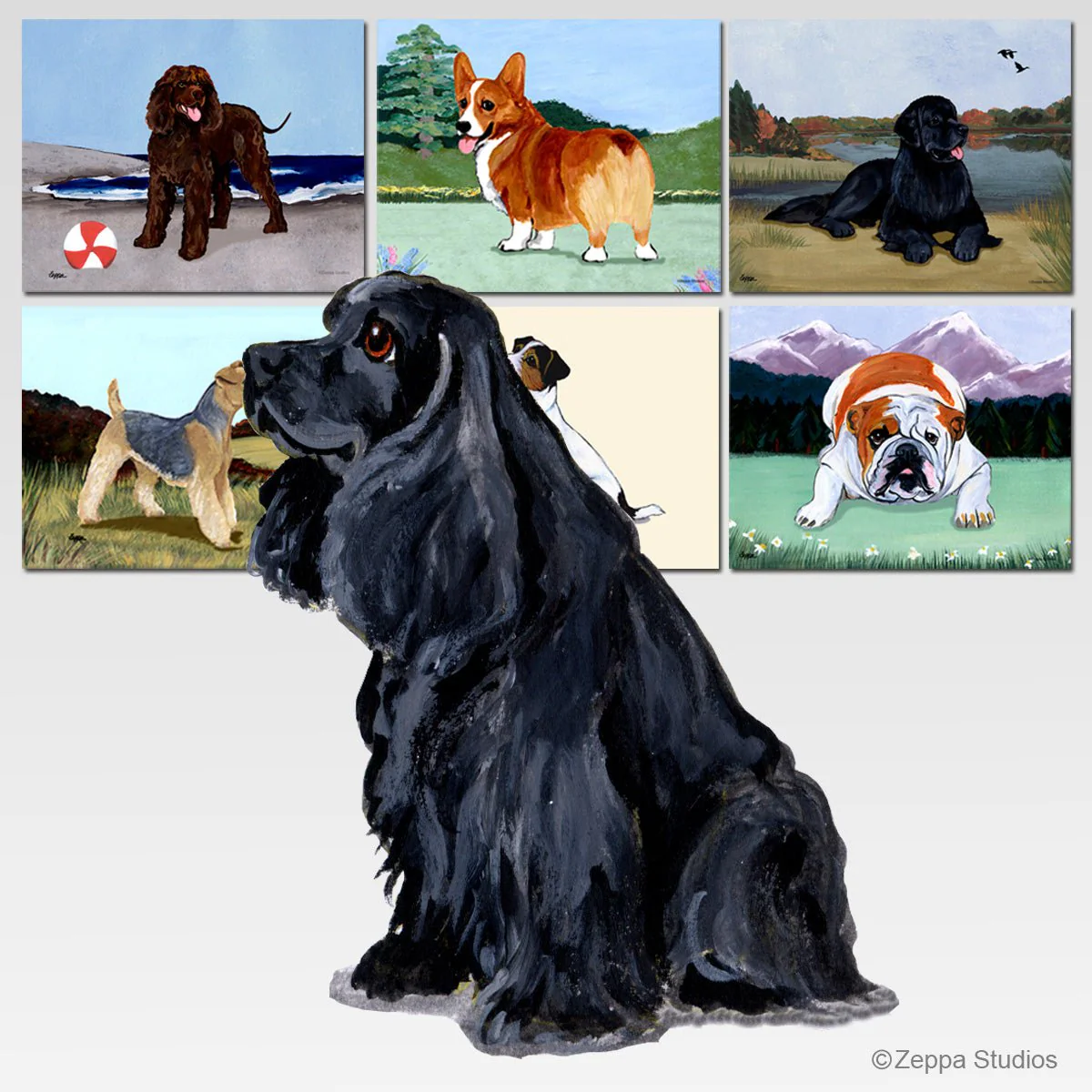 American Cocker Spaniel Scenic Cutting Board - Image 2