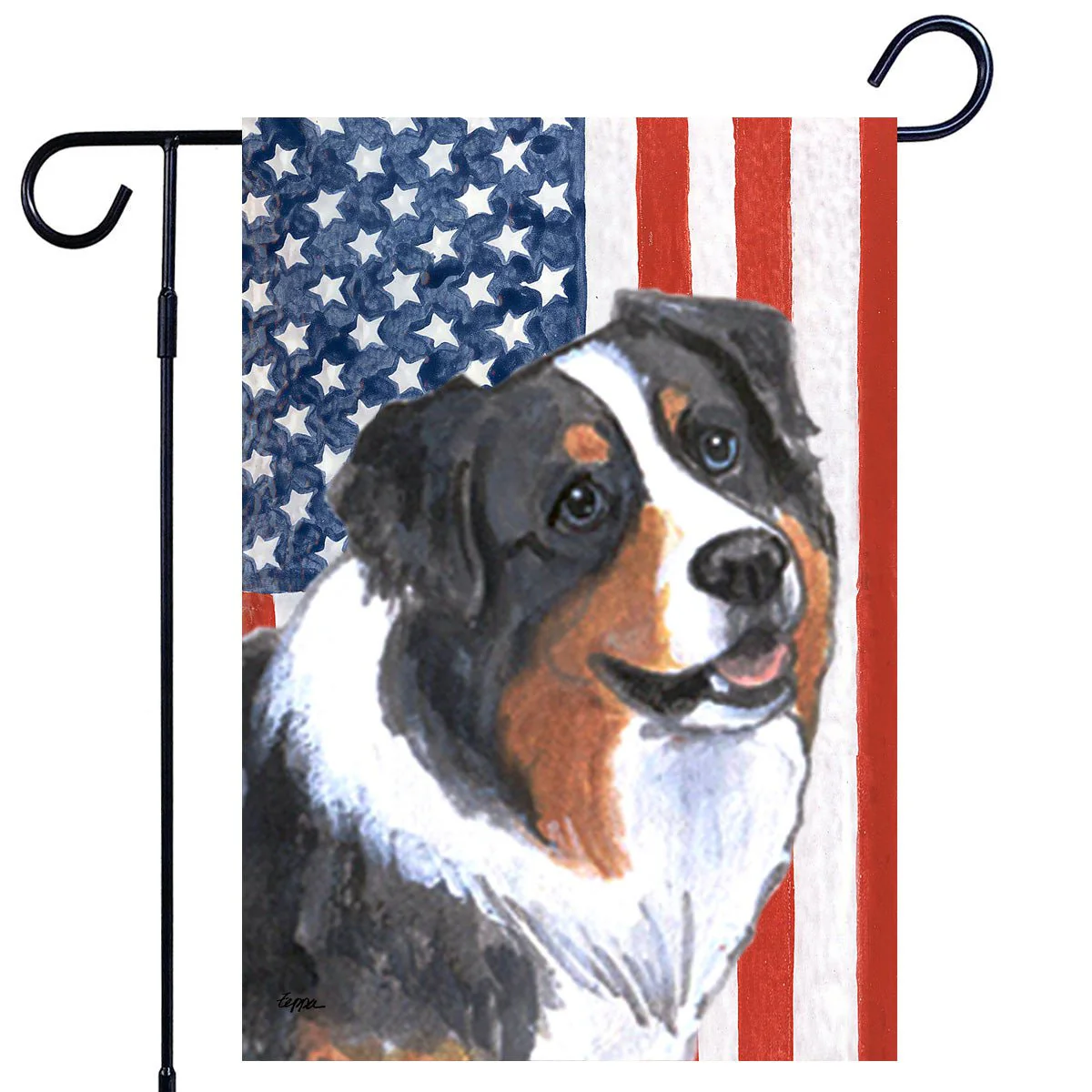 Australian Shepherd Americana Garden Flag