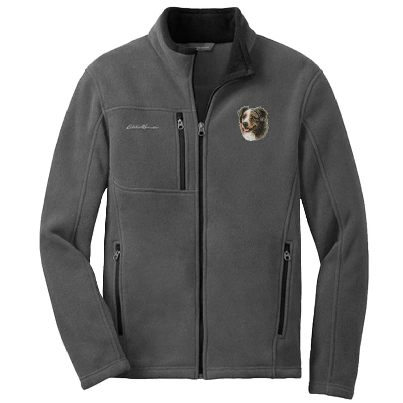 Australian Shepherd Embroidered Men's Fleece Jacket