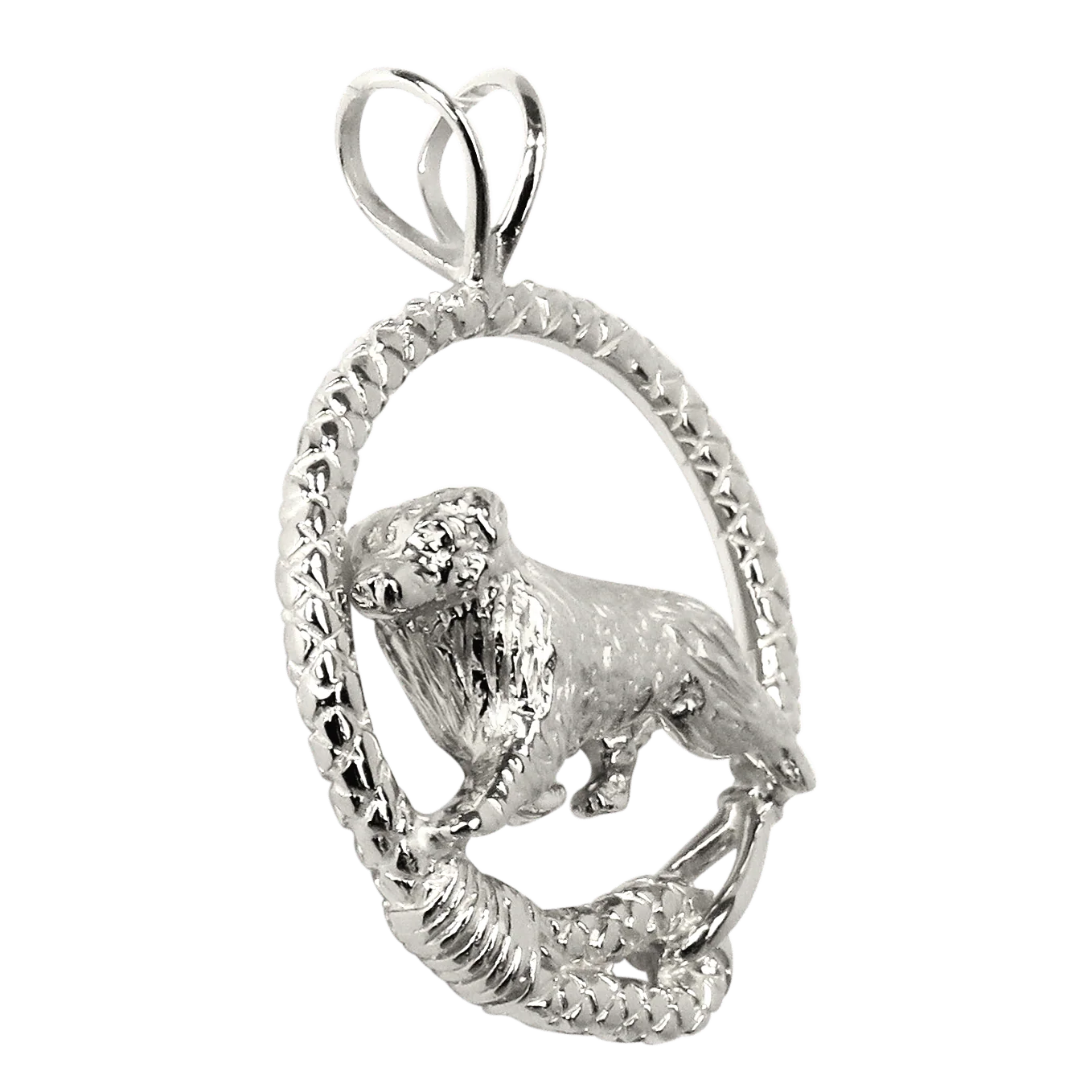 Australian Shepherd in Solid Sterling Silver Leash Pendant - Image 2