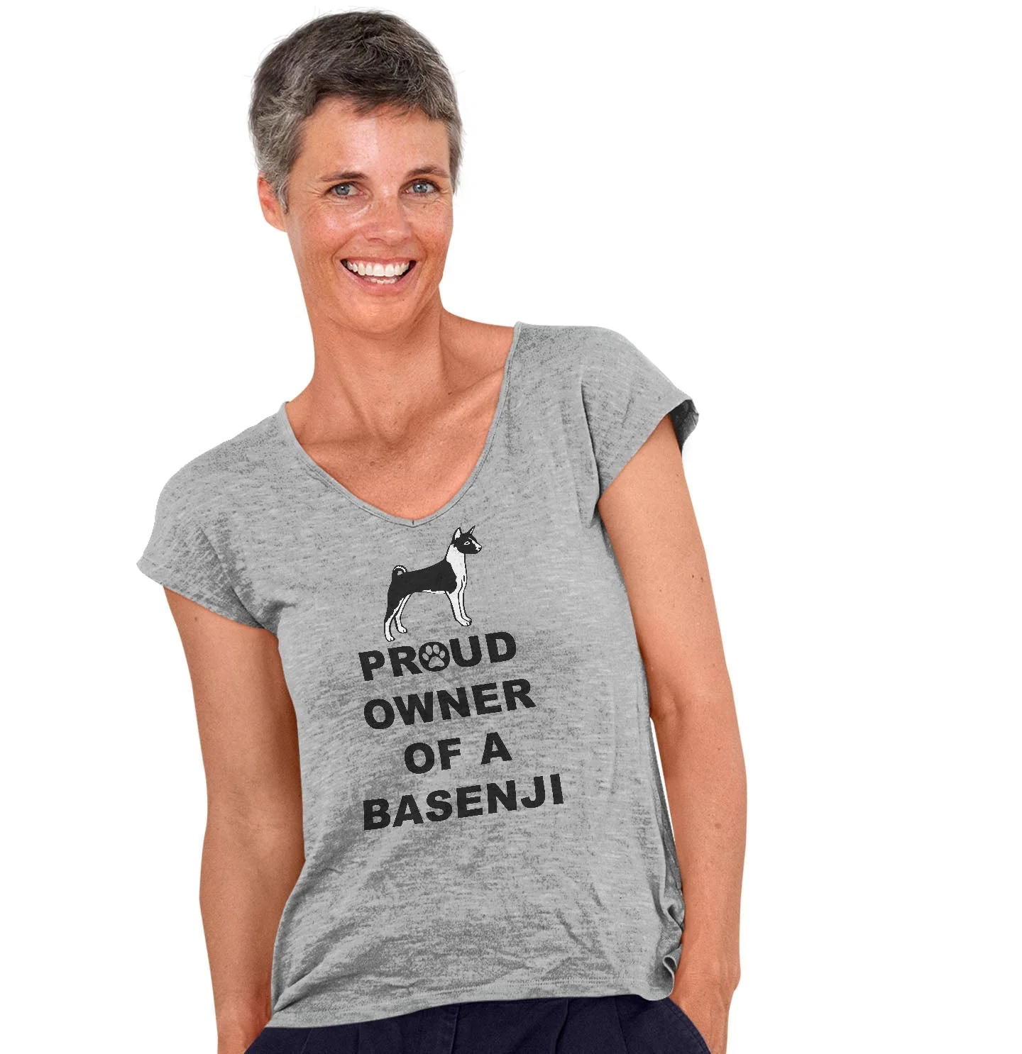 Basenji Proud Owner - Women's V-Neck T-Shirt - Image 3