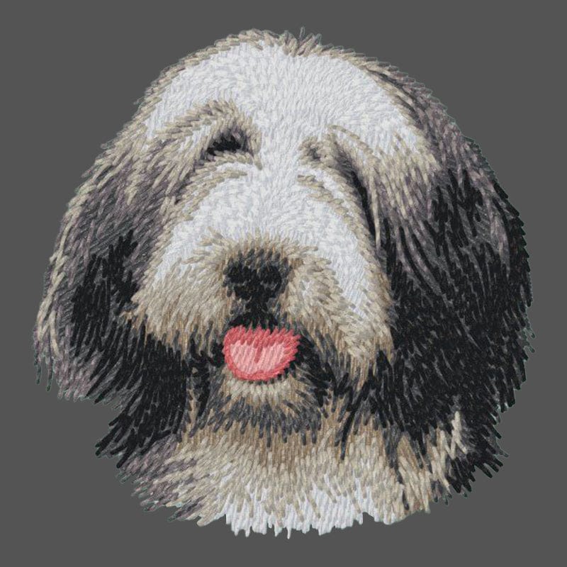 Bearded Collie Embroidered Men's Fleece Jacket - Image 2