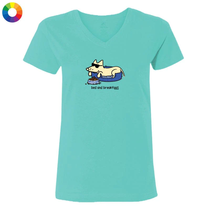 Bed and Breakfast - Ladies T-Shirt V-Neck