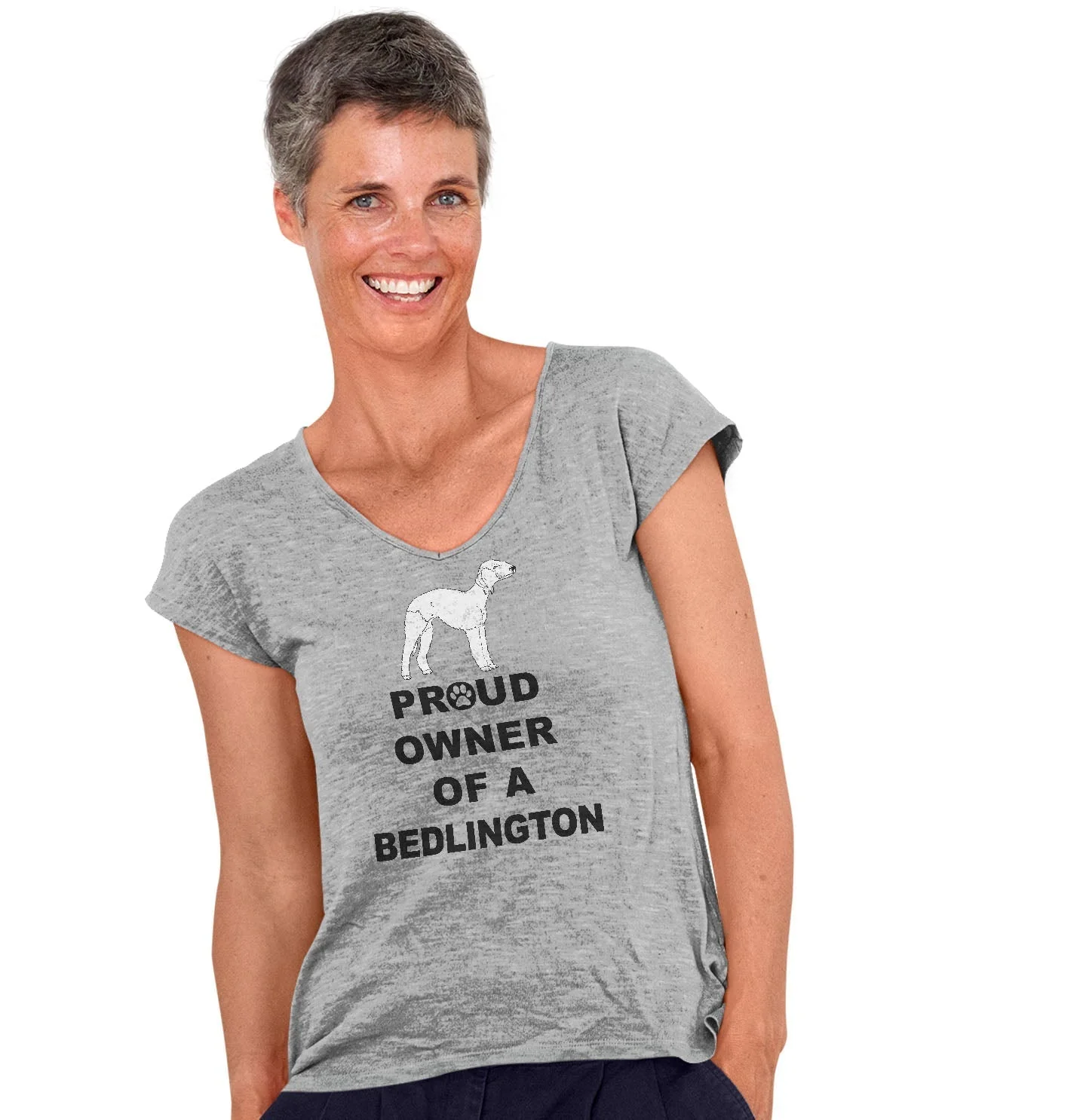 Bedlington Terrier Proud Owner - Women's V-Neck T-Shirt