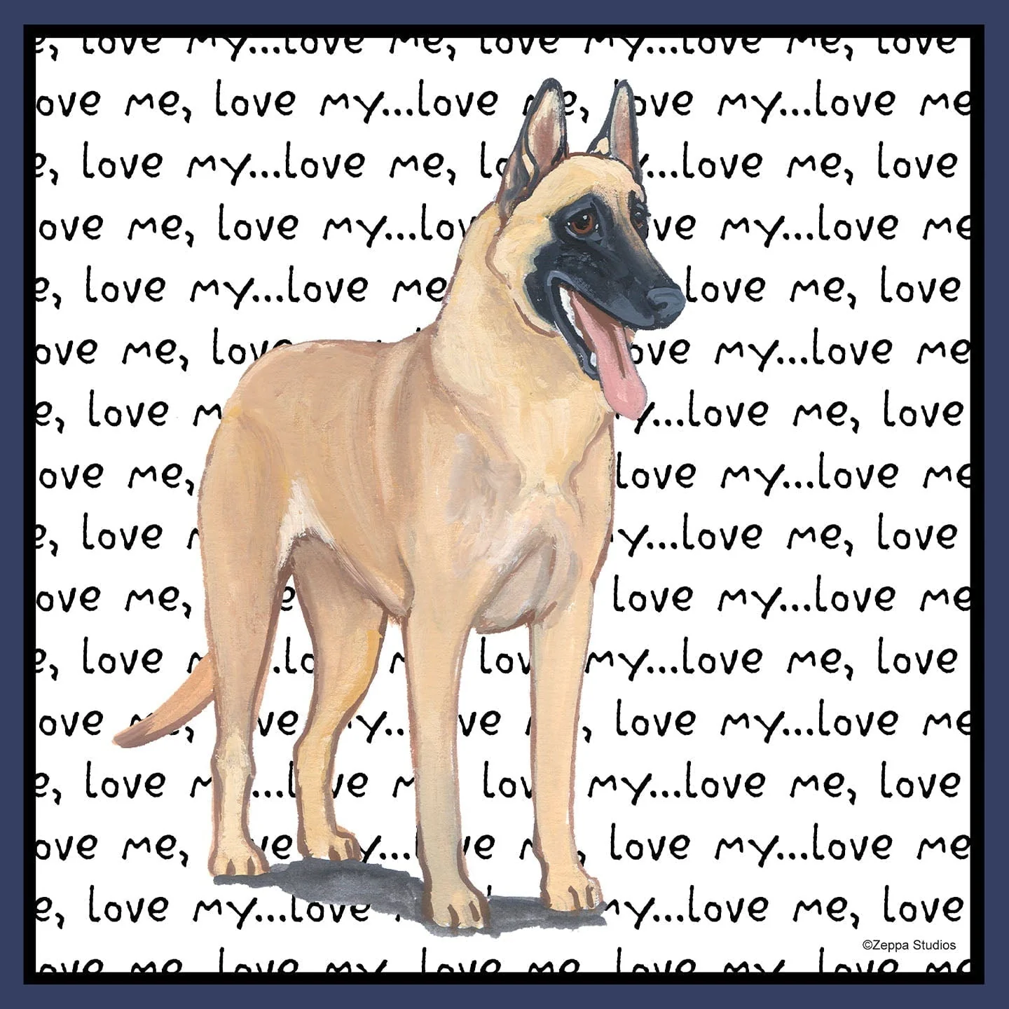Belgian Malinois Love Text - Adult Unisex Crewneck Sweatshirt - Image 2
